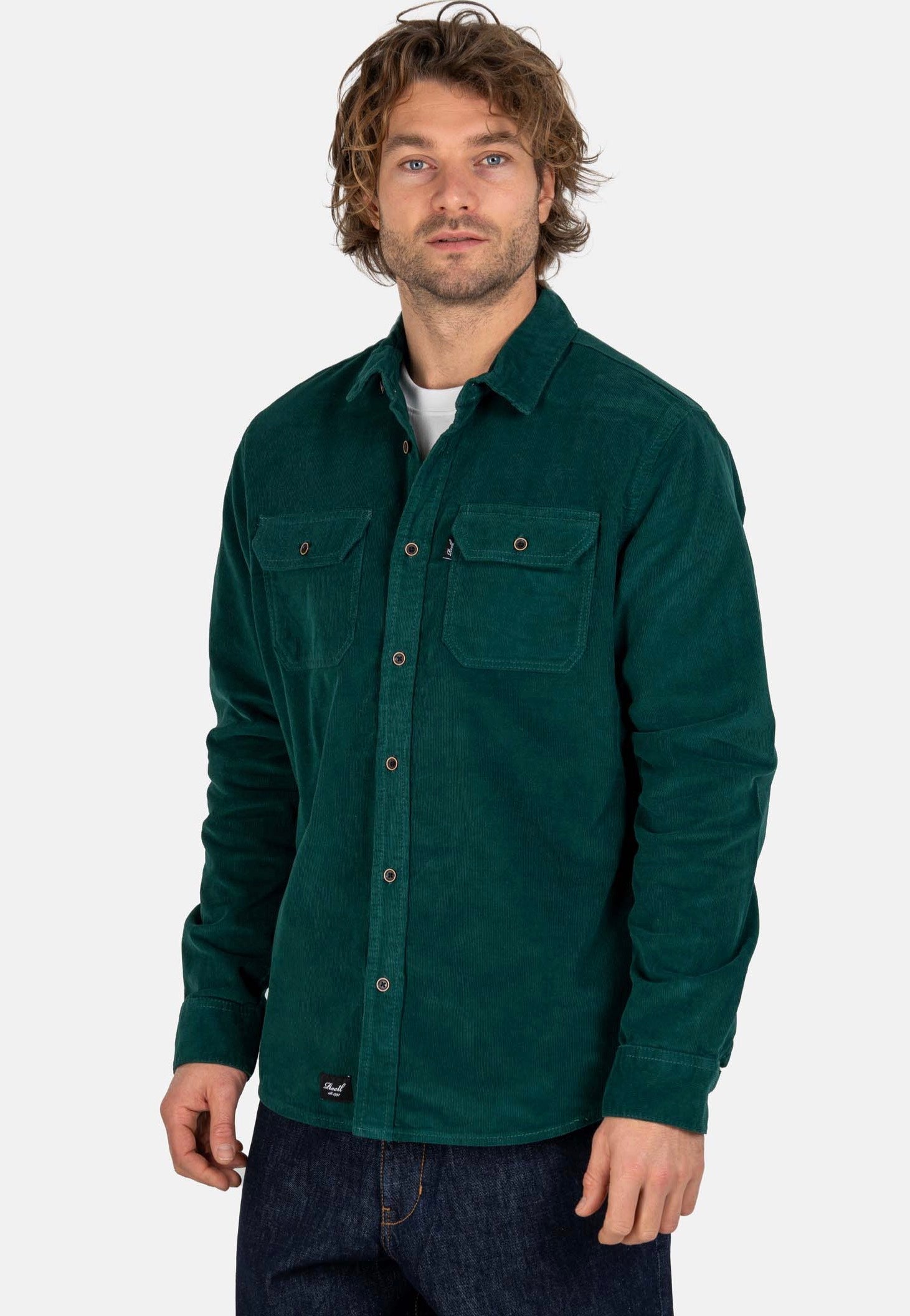 REELL - Dual Cord Forest Green - Shirt | Men-Image