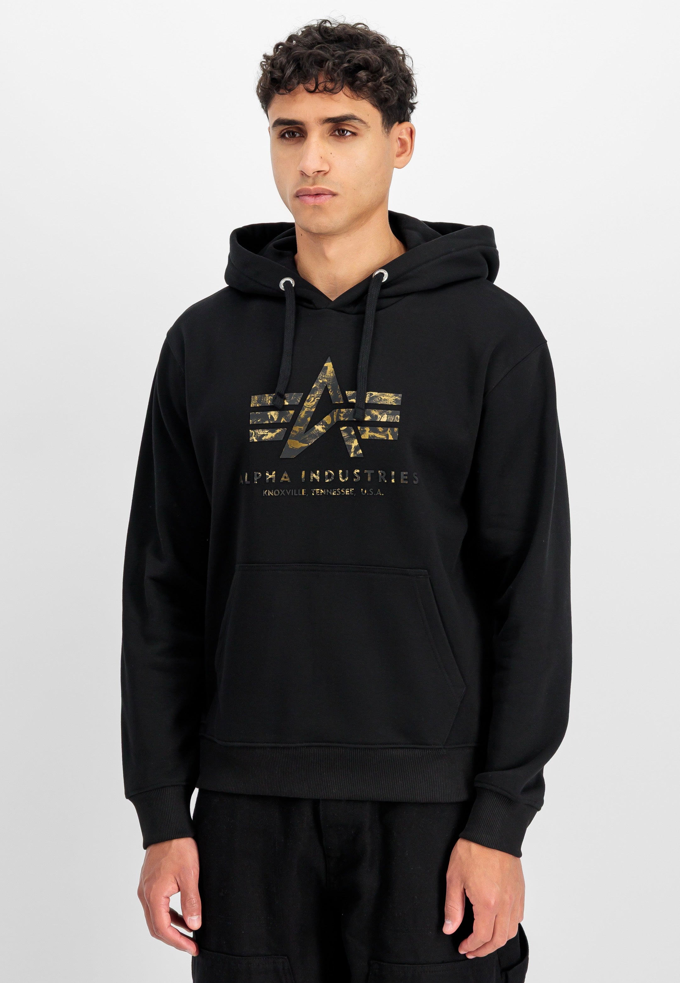 Alpha Industries - Basic Big Logo Effect Print Black - Hoodie | Men-Image