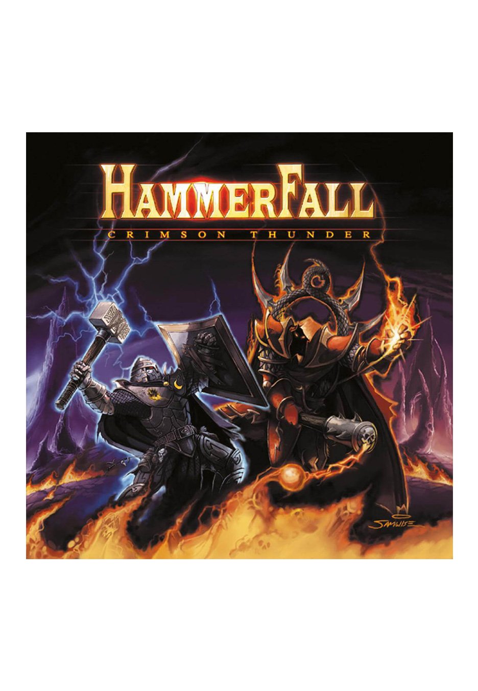 Hammerfall - Crimson Thunder: 20 Year Anniversary (Platinum Edition) Ltd. Silver - Colored 2 Vinyl + Comick