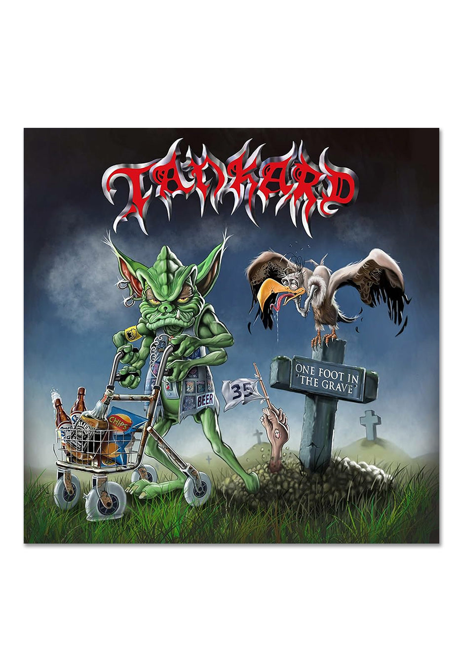 Tankard - One Foot In The Grave Ltd. White w/ Black/Red - Splattered Vinyl | Neutral-Image