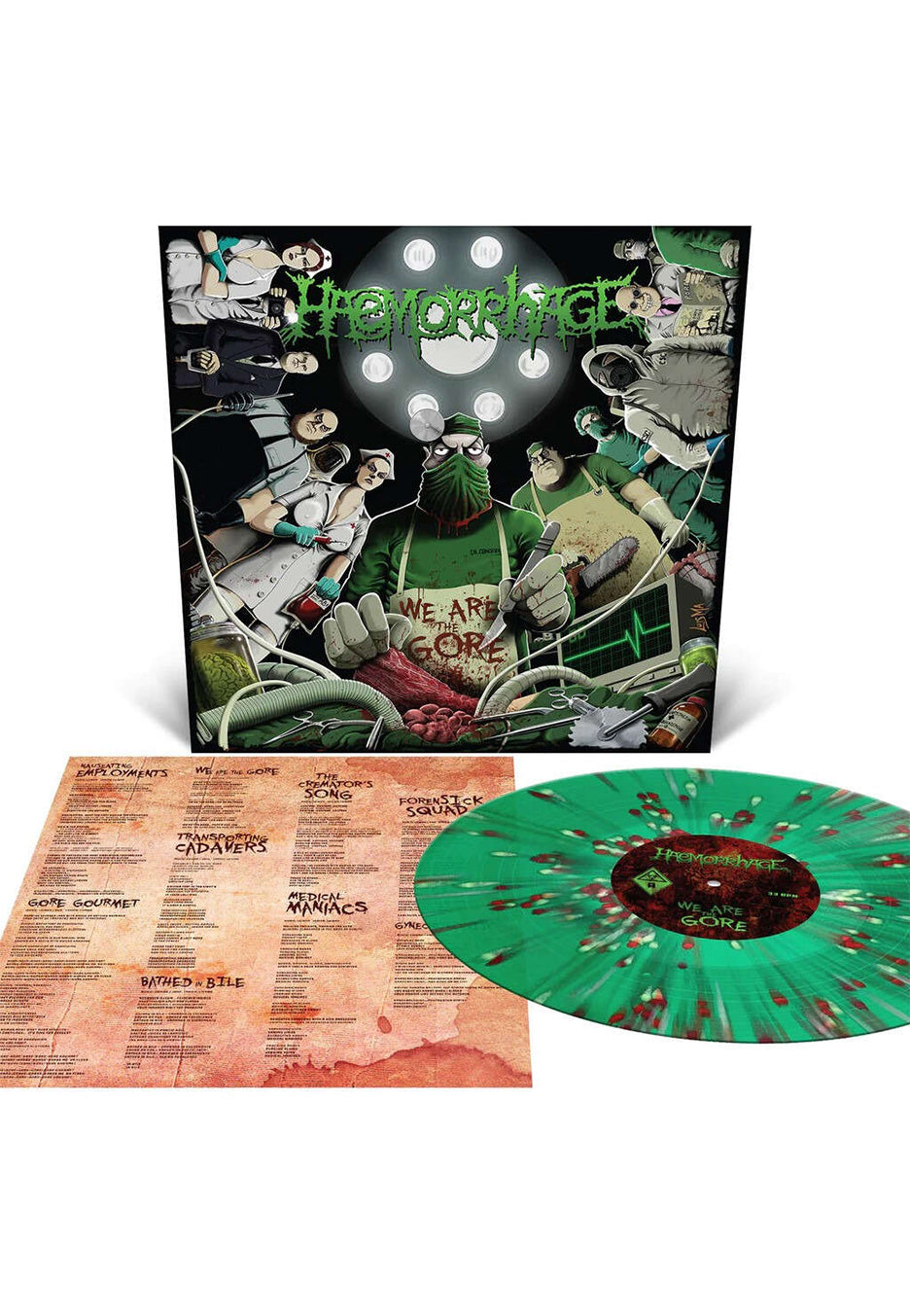 Haemorrhage - We Are The Gore Ltd. Kelly Green w/ Blood Red/Bone White