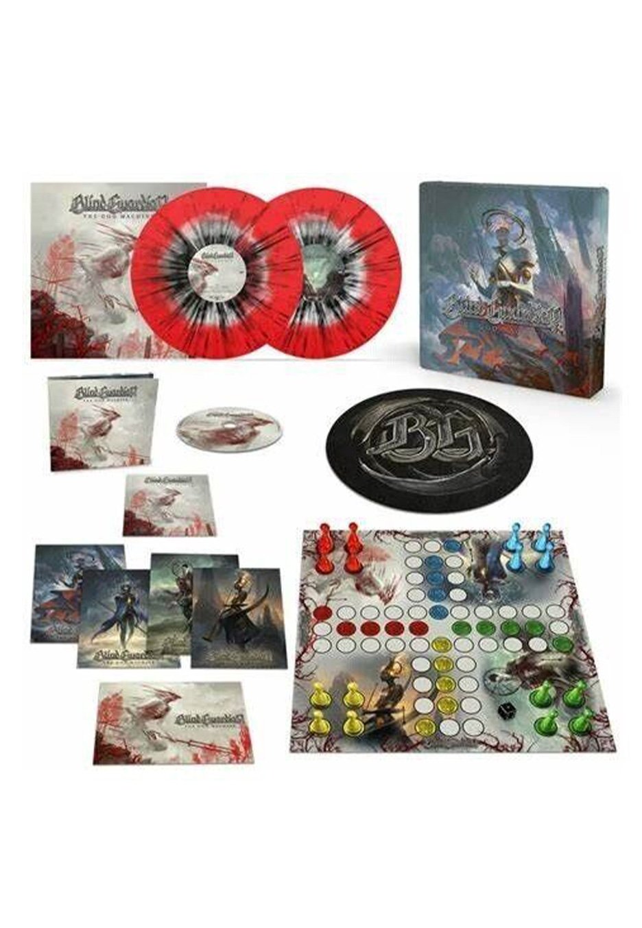 Blind Guardian - The God Machine Ltd. Crystal Clear w/ red Ink Spot & Black - Splattered 2 Vinyl + CD