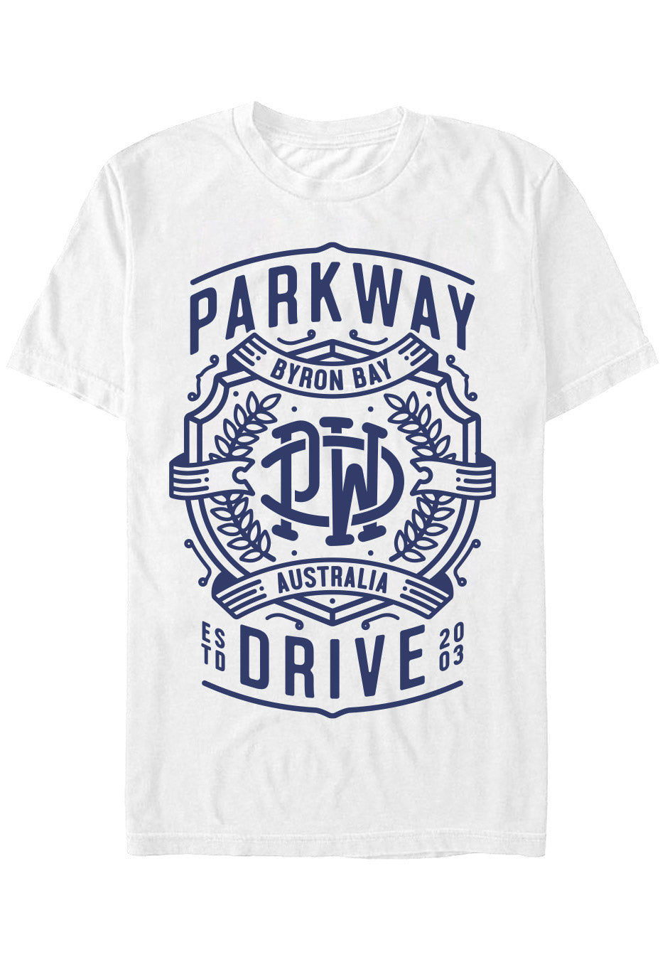 Parkway Drive - Byron Crest White - T-Shirt | Nuclear Blast