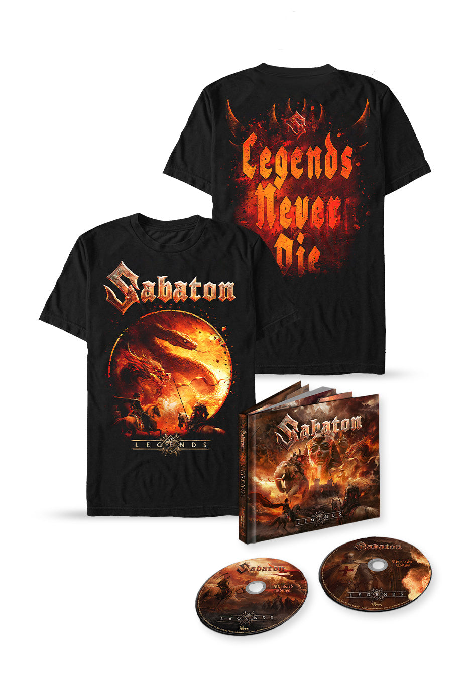 Sabaton - GAMESCOM 2025 Legends Never Die T-Shirt - Digi 2 CD Special Pack