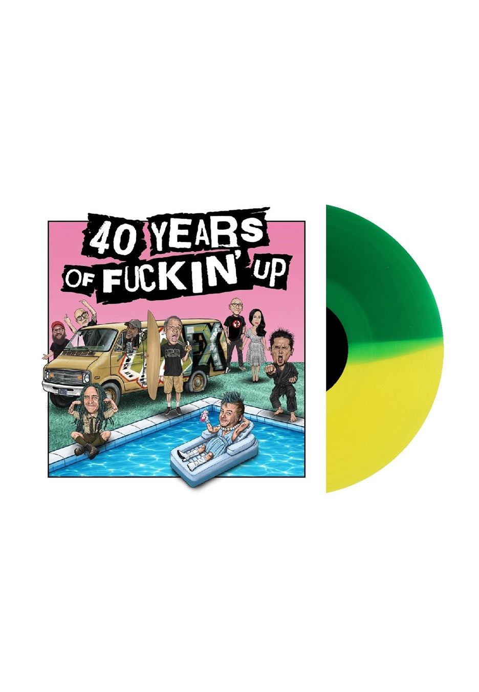 NOFX - 40 Years of Fuckin' Up Ltd. Green/Yellow Split - Colored Vinyl
