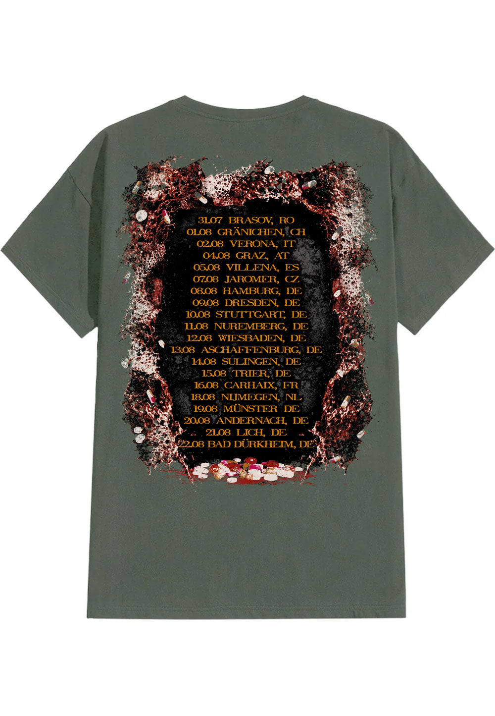 Signs Of The Swarm Summer Tour 2026 Military Green Camiseta