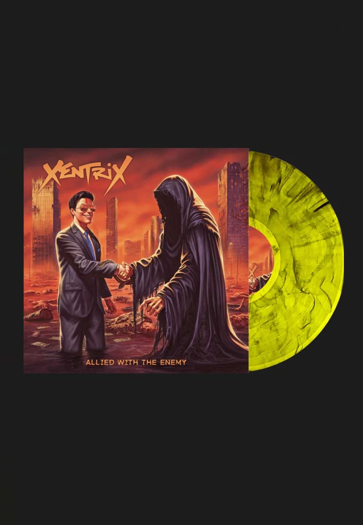 Xentrix Allied With The Enemy Ltd. Yellow/Black Marbled Vinyl