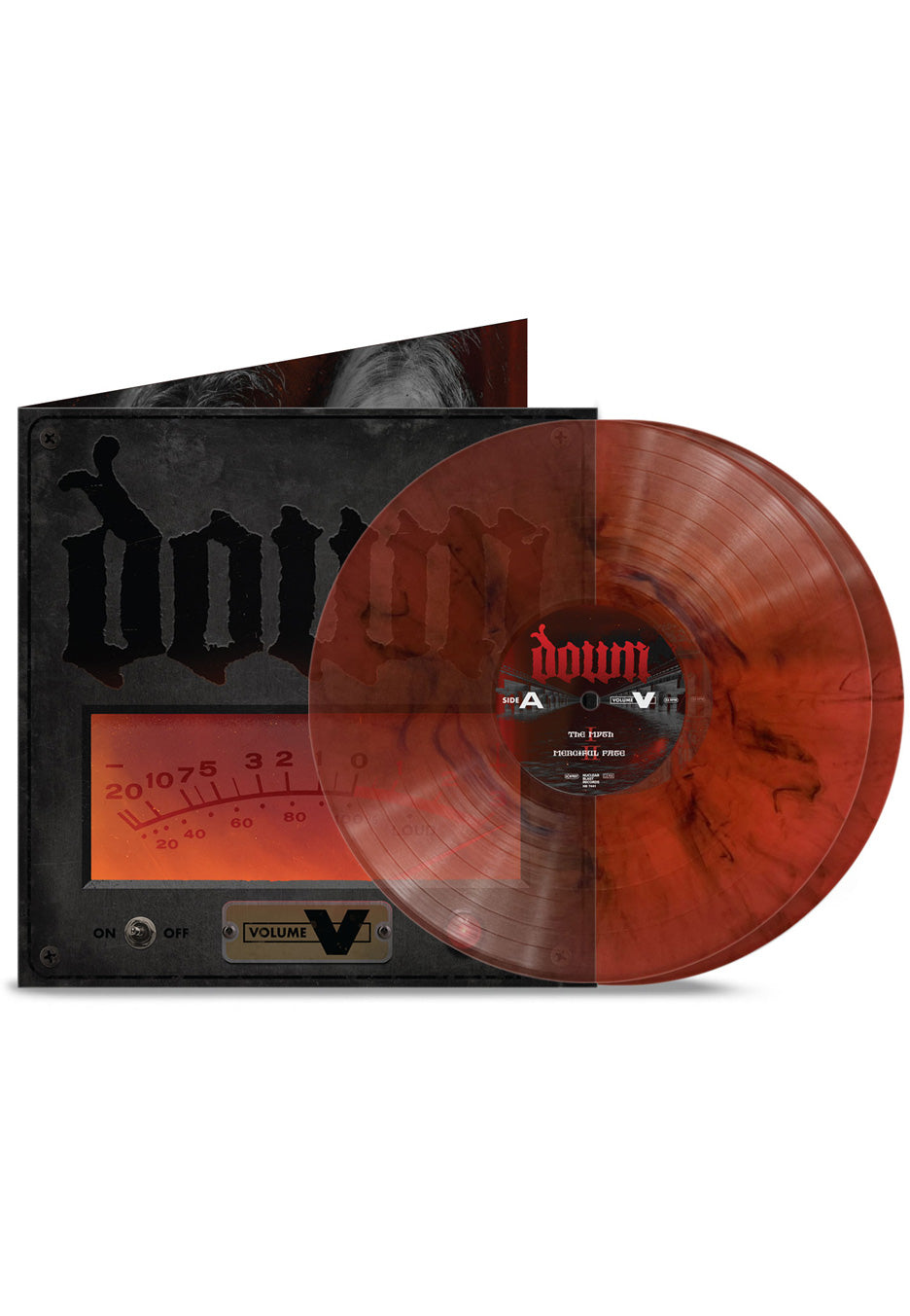 Down Volume V Ltd. Transparent Neon Orange/Black Marbled 2 Vinyl