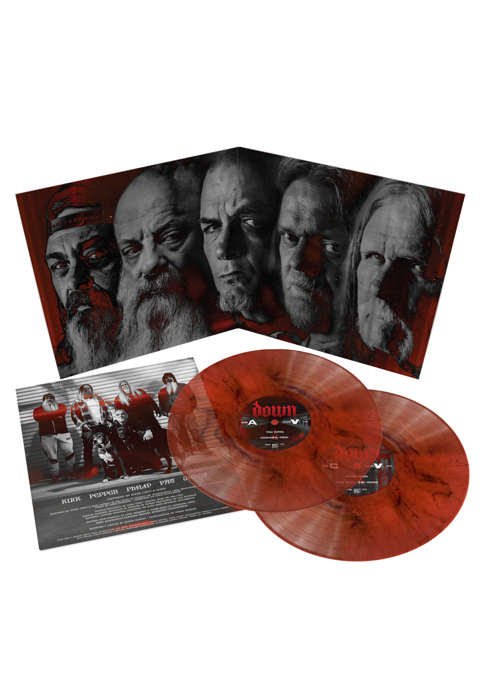Down Volume V Ltd. Transparent Neon Orange/Black Marbled 2 Vinyl