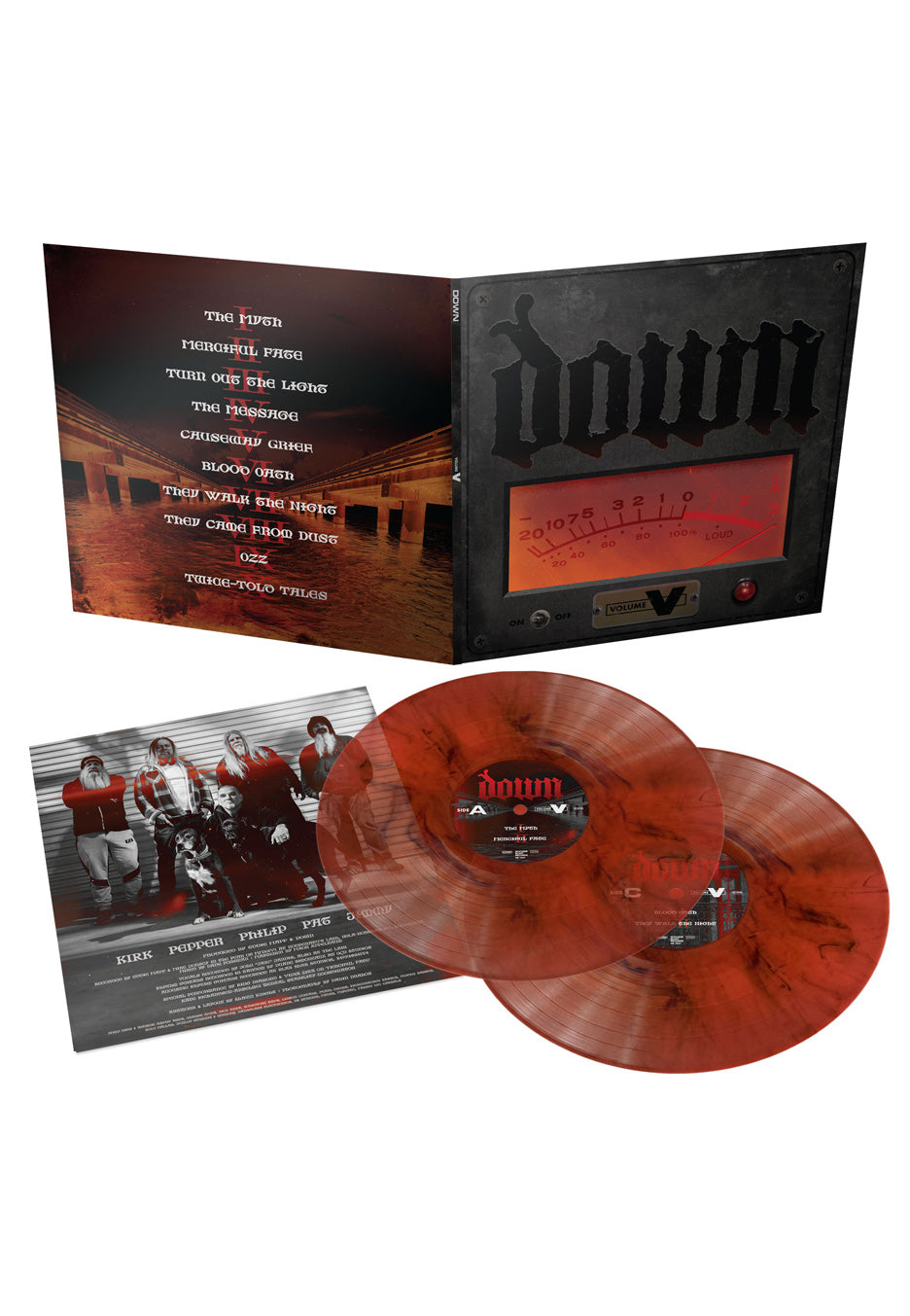 Down Volume V Ltd. Transparent Neon Orange/Black Marbled 2 Vinyl