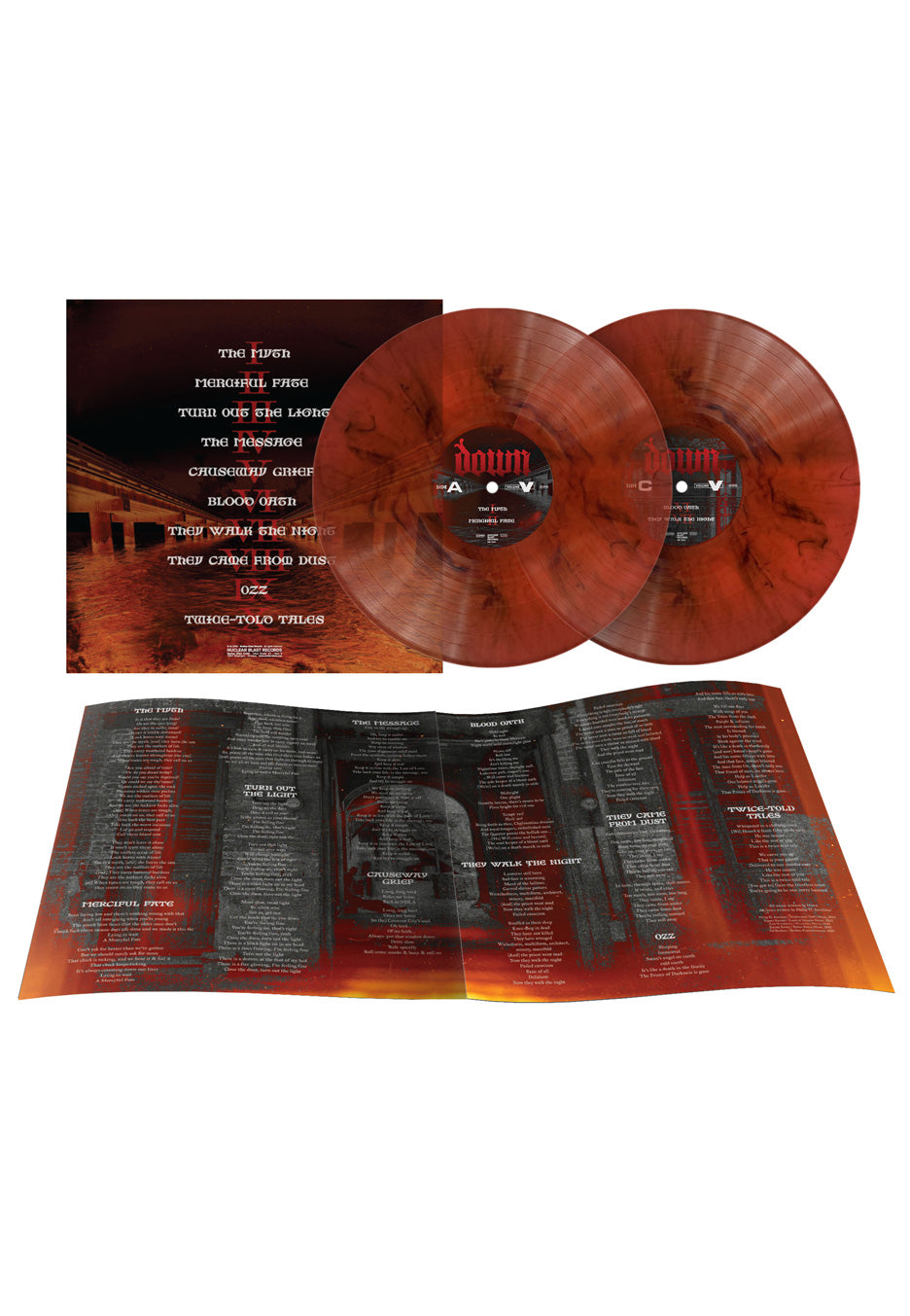 Down Volume V Ltd. Transparent Neon Orange/Black Marbled 2 Vinyl