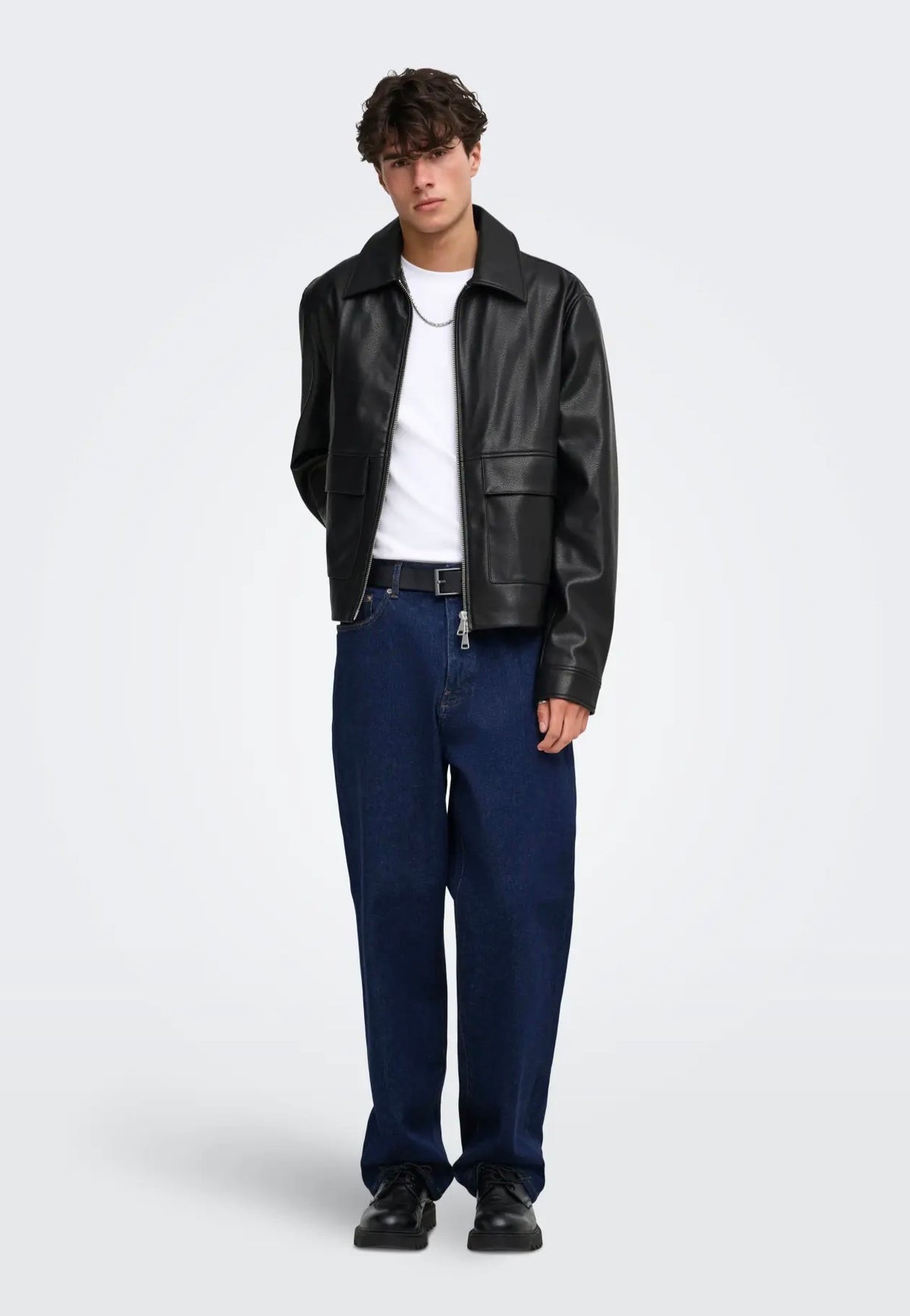Only & Sons Bate PU Black Chaqueta de cuero