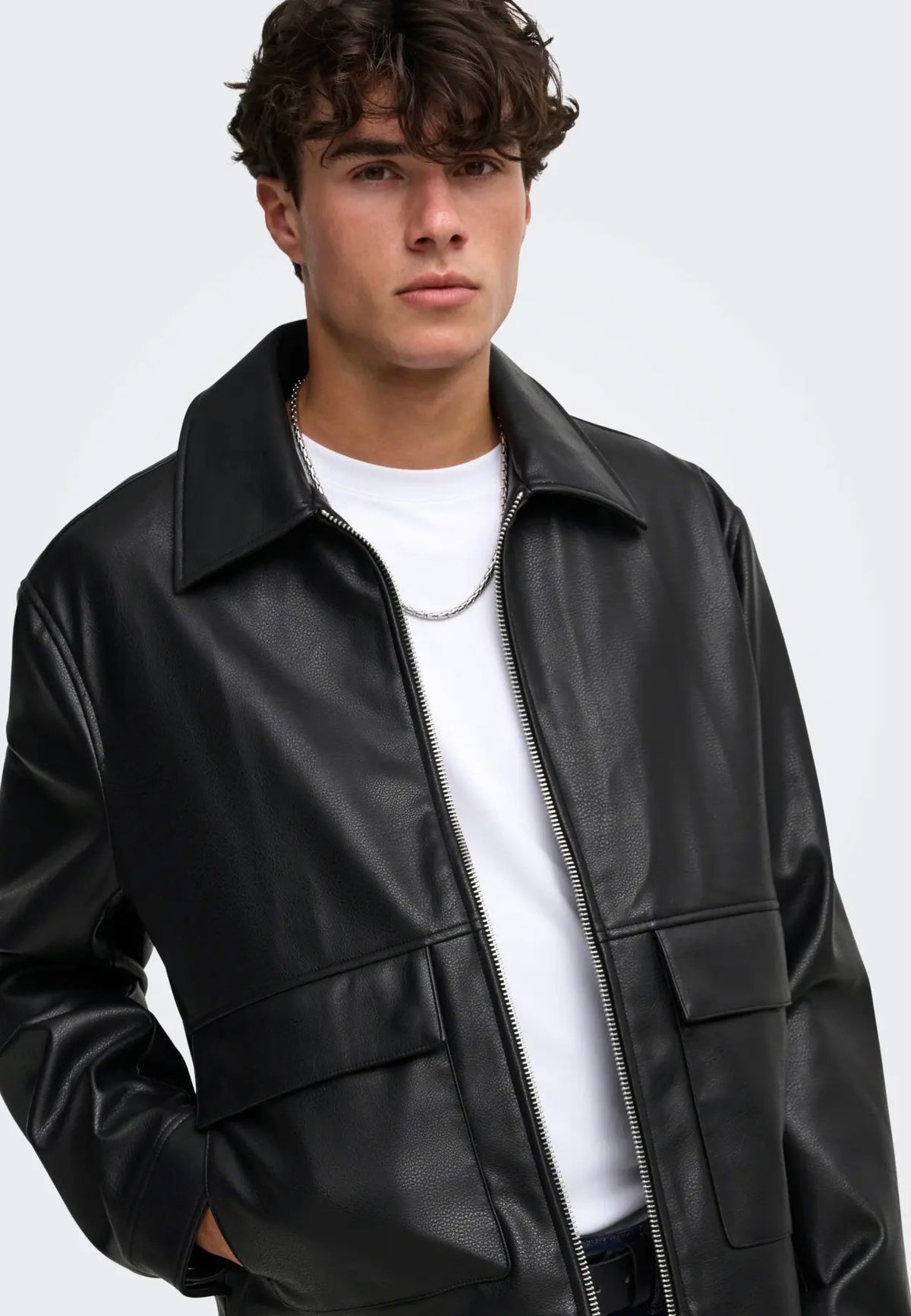 Only & Sons Bate PU Black Chaqueta de cuero