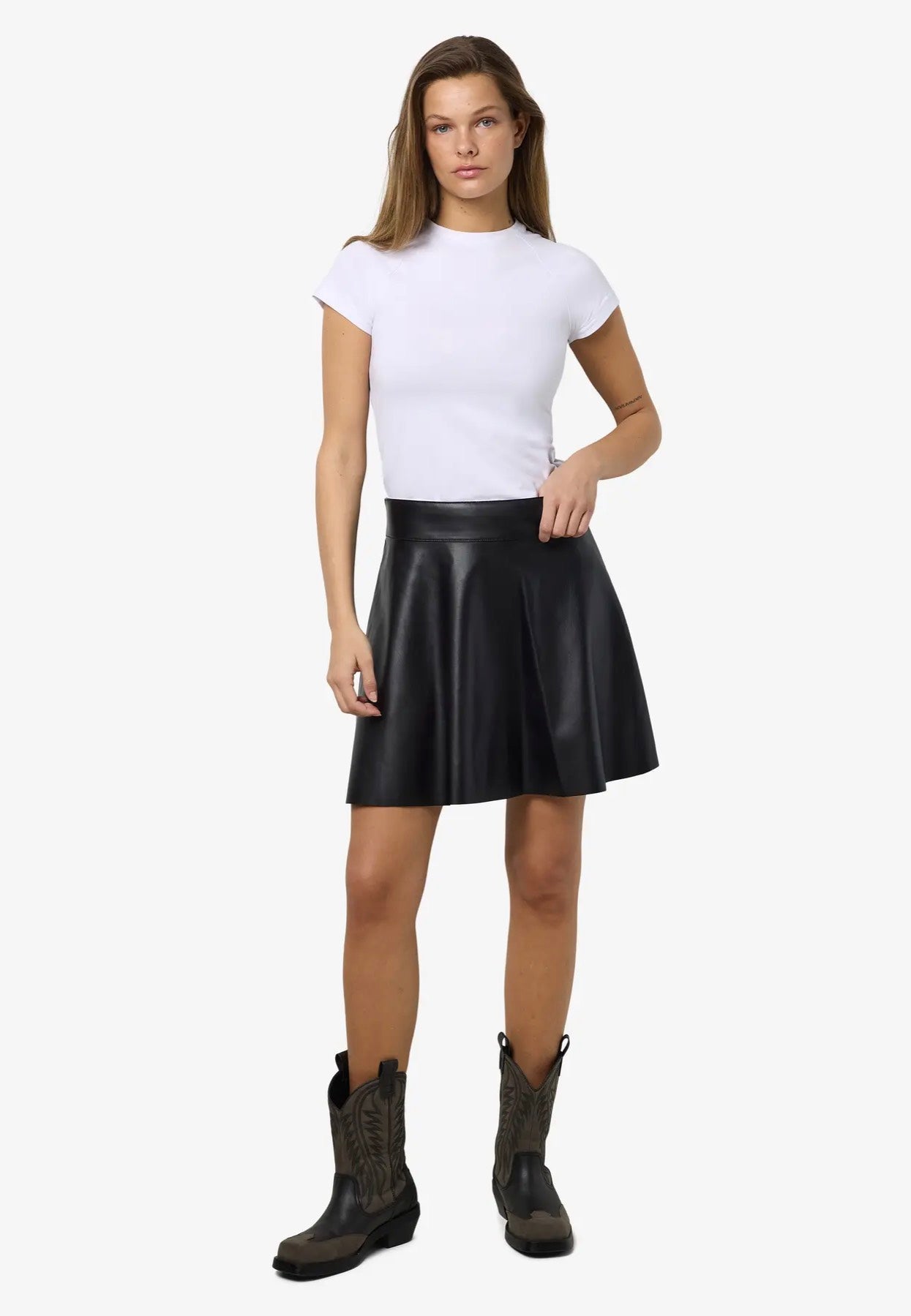 Noisy May - Andy PU Flared Black - Skirt | Women-Image