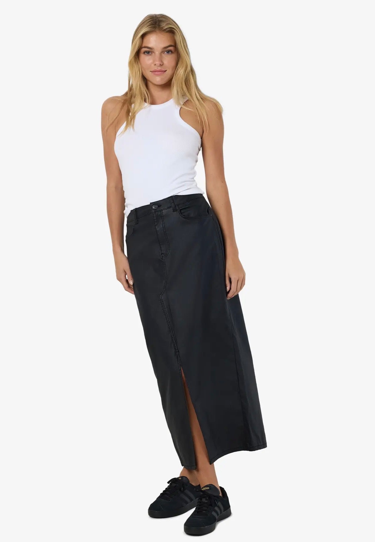 Noisy May - Kath Slit Long Coated Black - Skirt | Women-Image