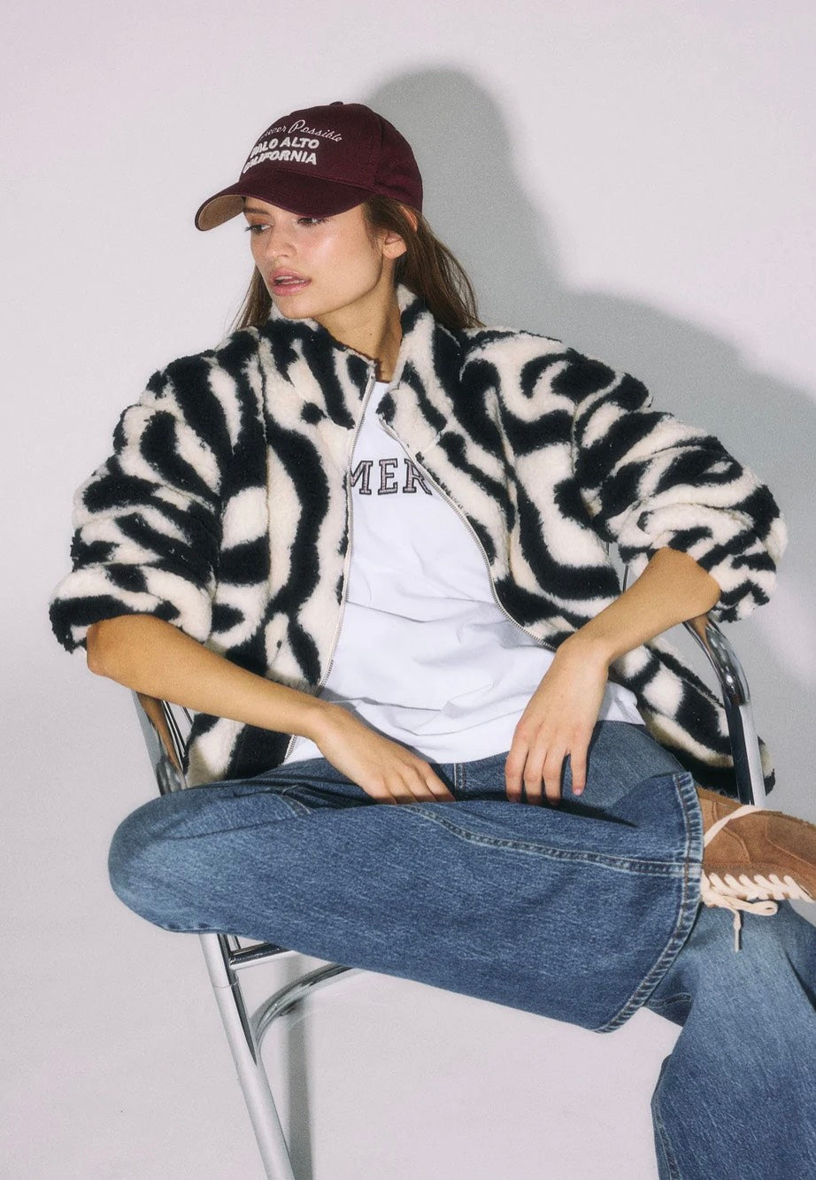 Noisy May Luca Check Soft Fleece Black/White Chaqueta