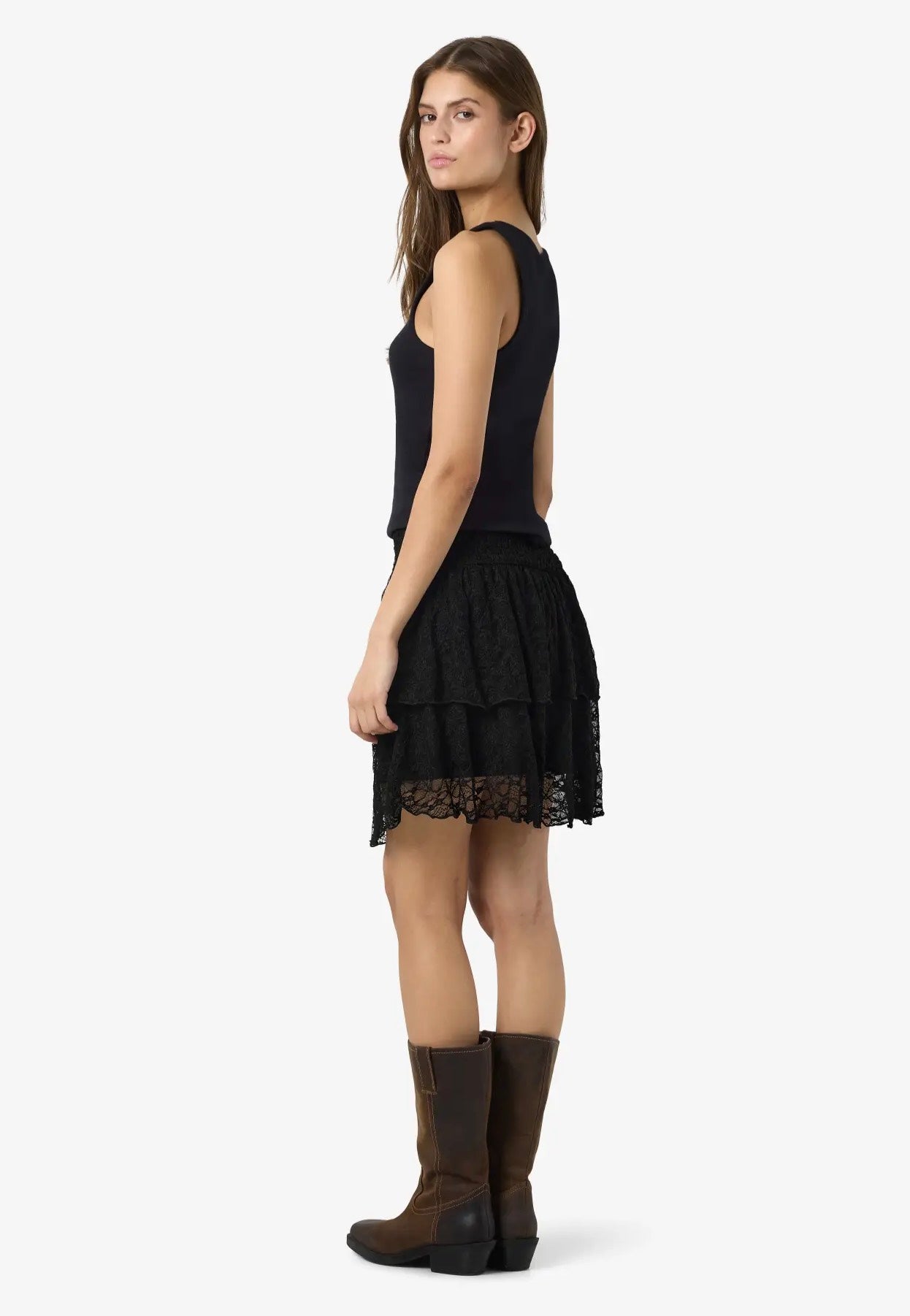 Noisy May - Isabel Short Layered Black Lace - Skirt | Women-Image
