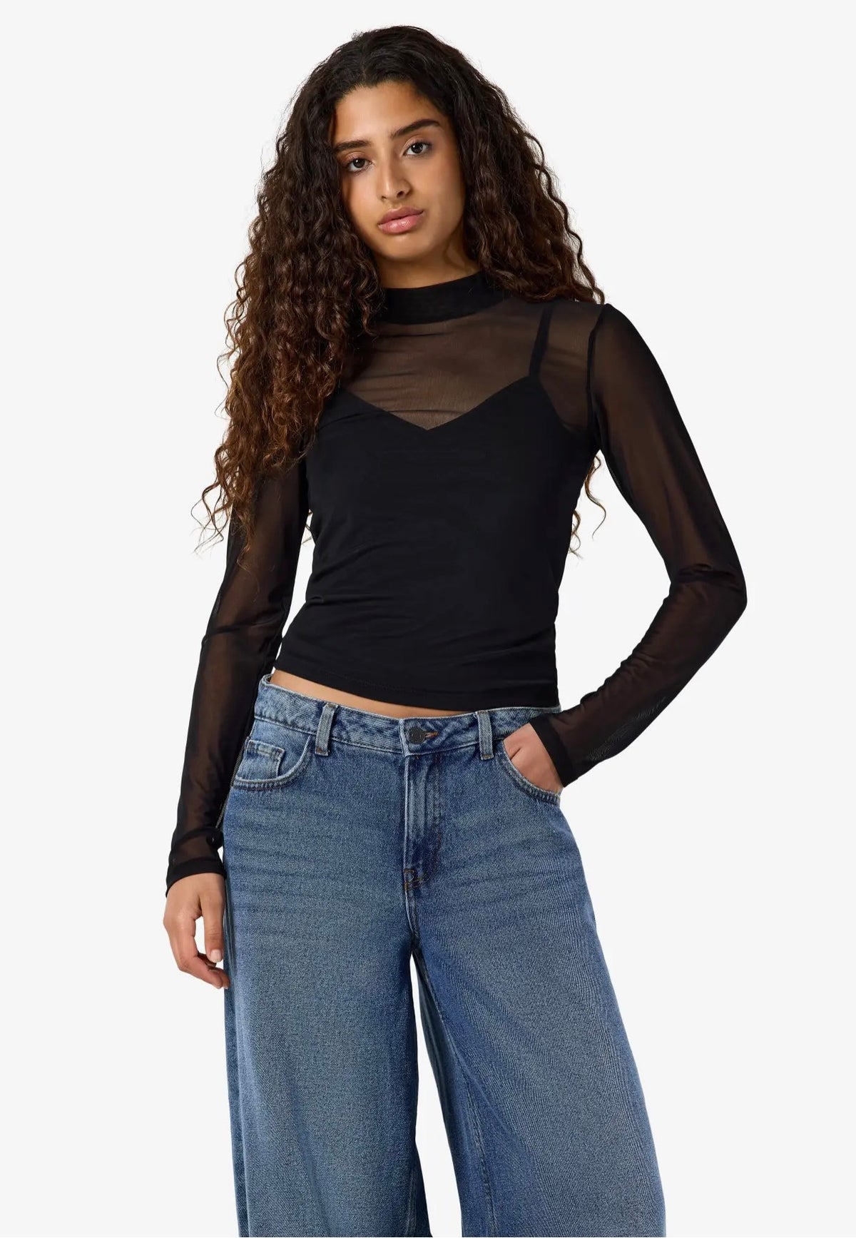 Noisy May Percy Mesh Black Top
