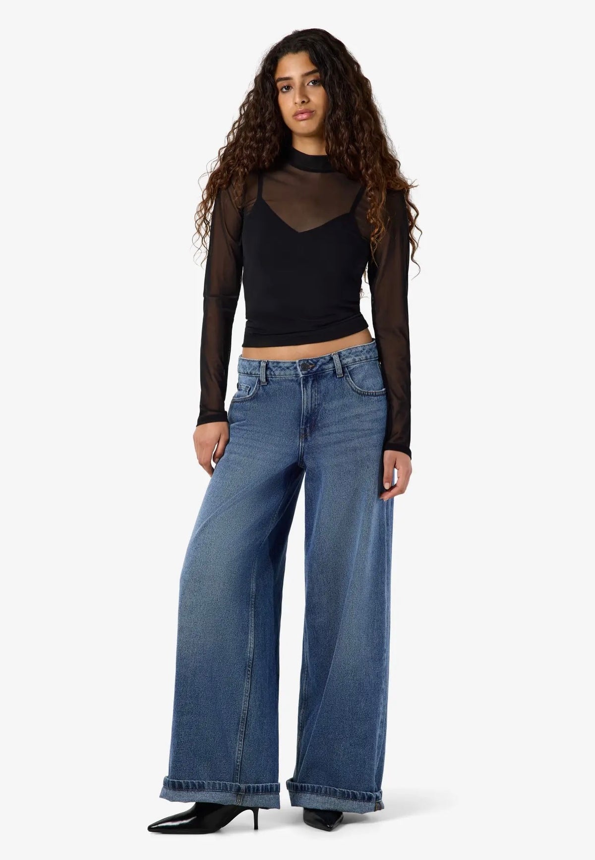 Noisy May Percy Mesh Black Top