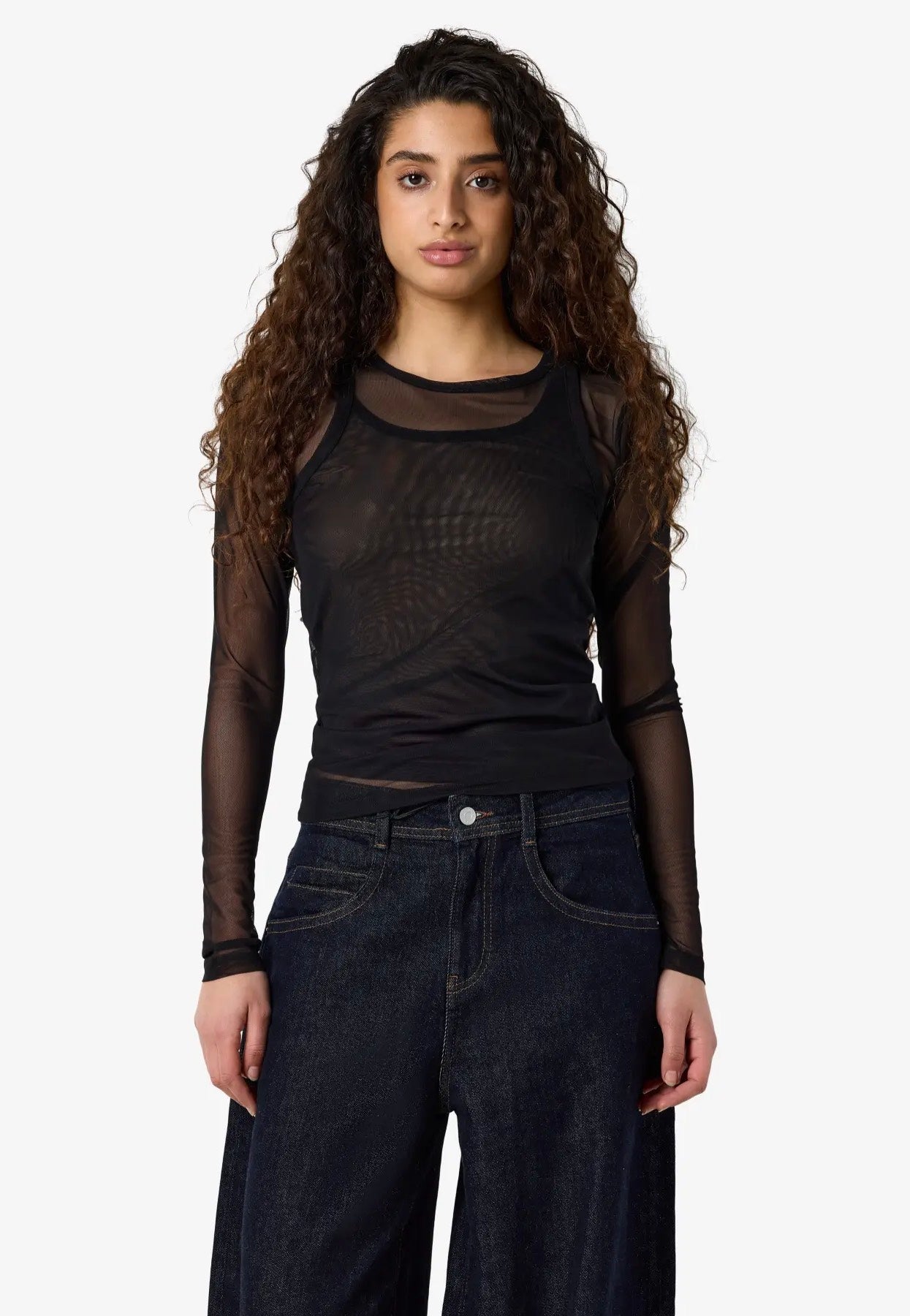 Noisy May - Judith Doublelayer Mesh Black - Top | Women-Image