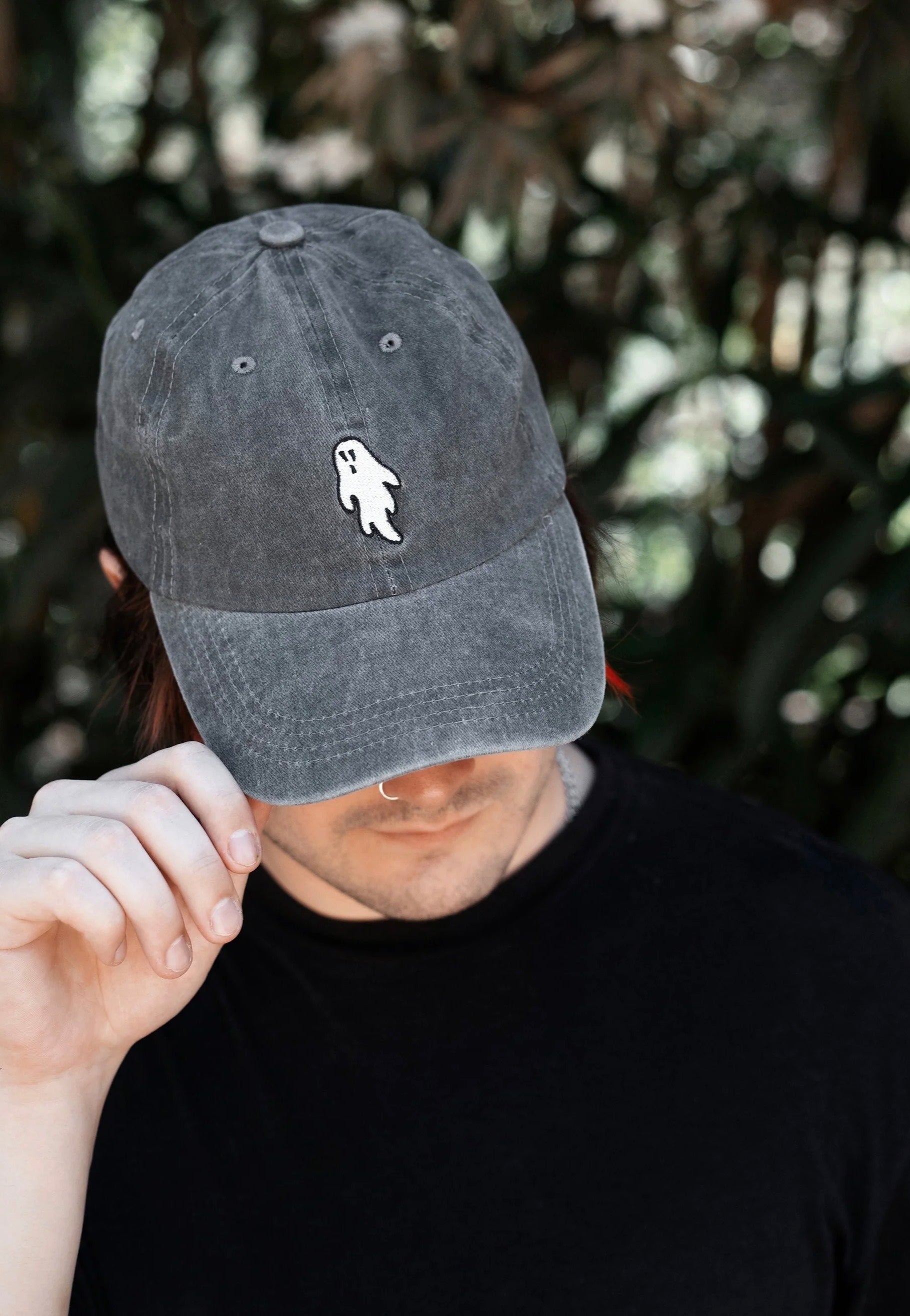 Lively Ghosts - Gravestone Ghostie Acid Wash Grey - Cap | Neutral-Image