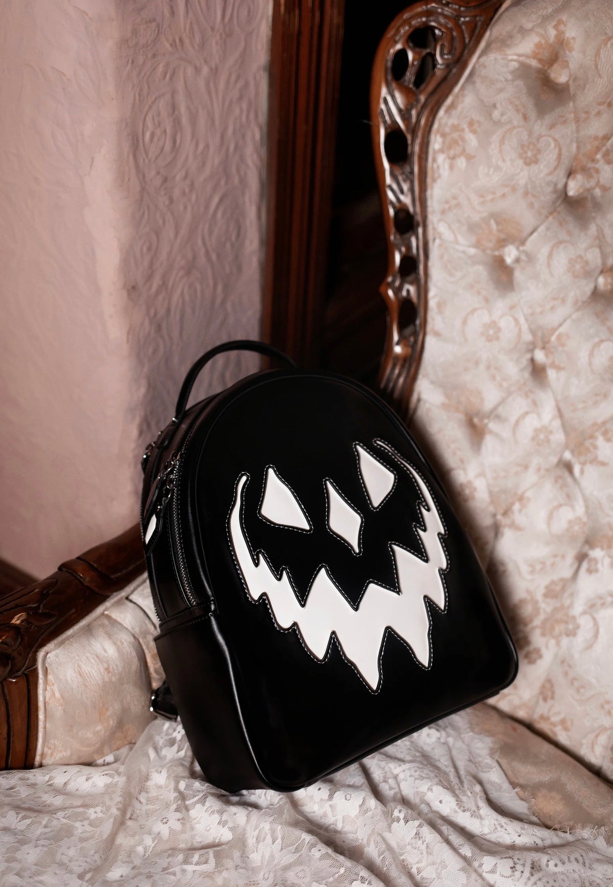 Lively Ghosts Monochrome Haunted Hallows Black Rucksack