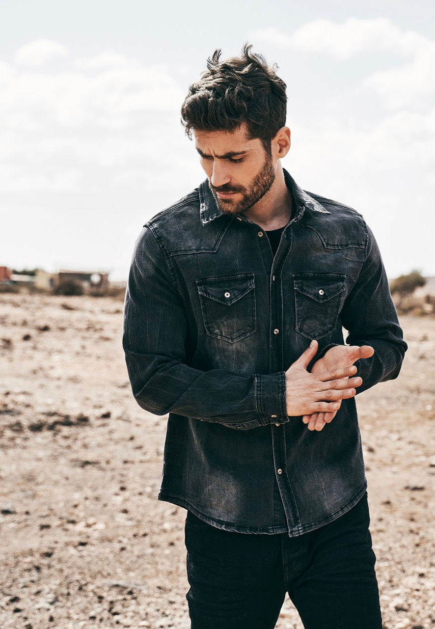 Brandit - Riley Denim Black - Shirt | Men-Image