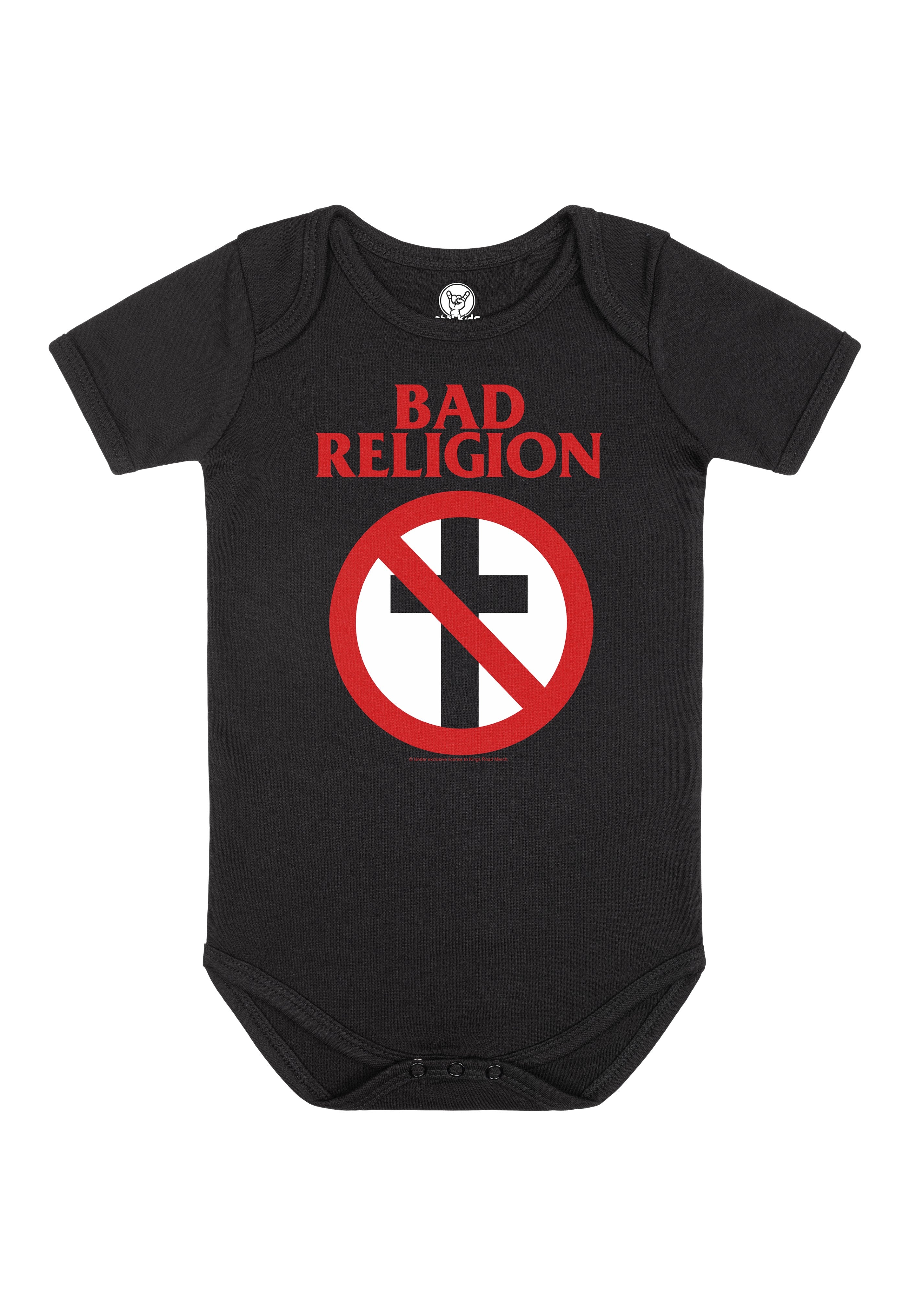 bad religion gear Bad Religion - Cross Buster Babygrow Black/Red - Bodysuit