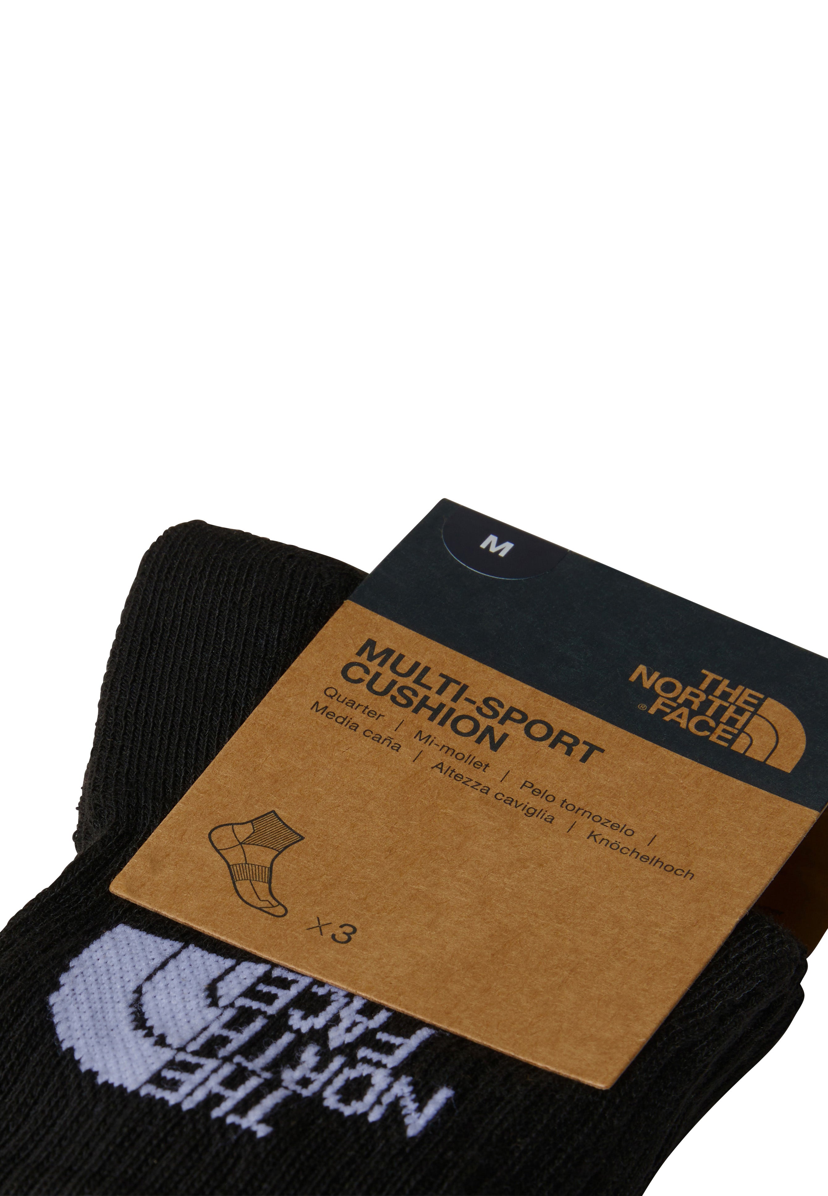 The North Face - Multi Sport Cush Quarter Pack Of 3 TNF Black - Socks | Neutral-Image