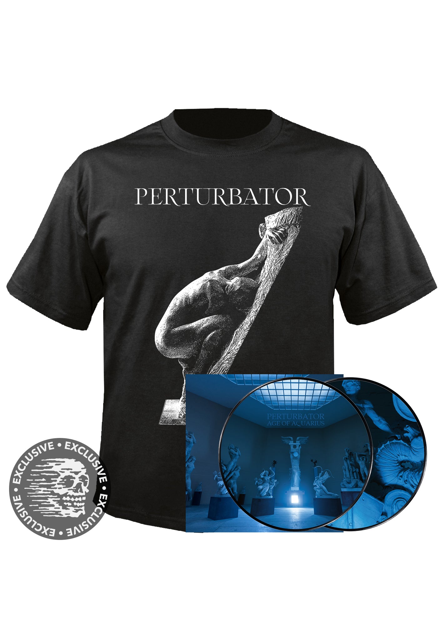 Perturbator - Age Of Aquarius Ltd. - Picture 2 Vinyl + Statue - T-Shirt