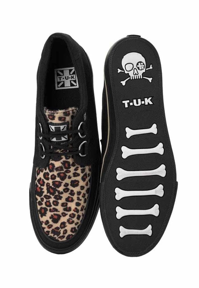 T.U.K. - Creeper Black Leopard/Canvas Upper - Girl Shoes