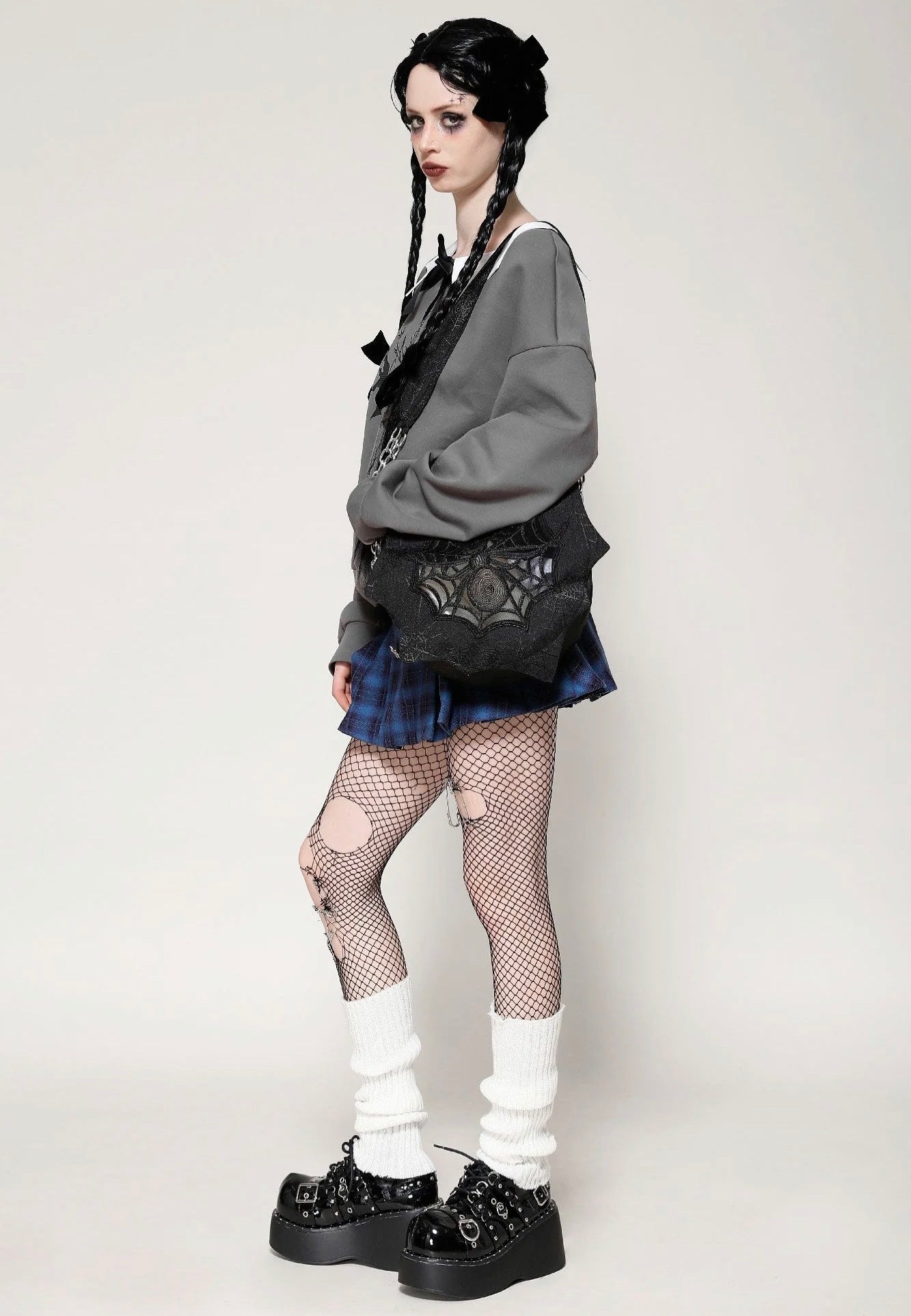 Dark In Love - Spider Web Embroidered Hollow - Bag | Neutral-Image