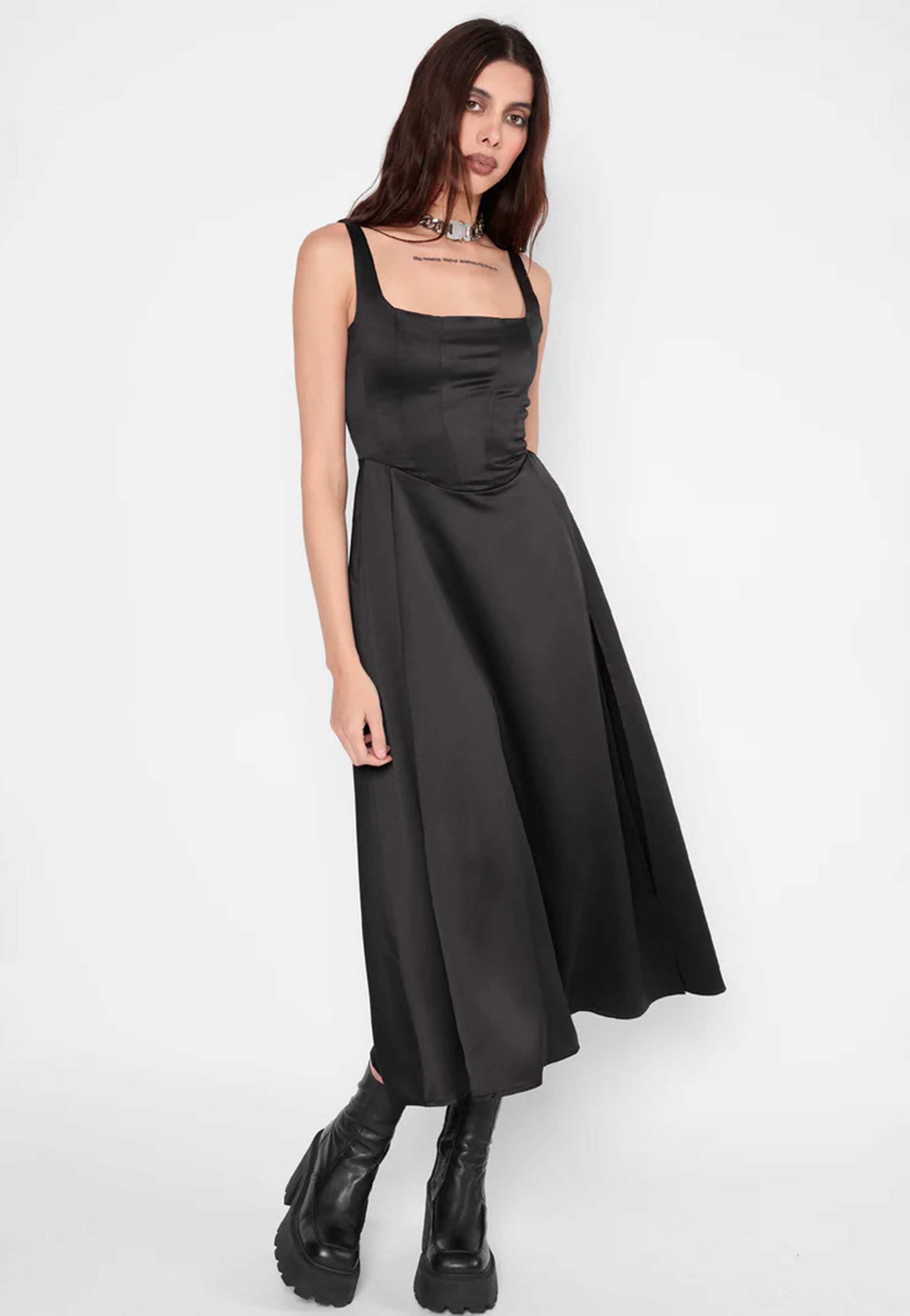Mary Wyatt - Alyx Satin Corset Midi - Dress | Women-Image