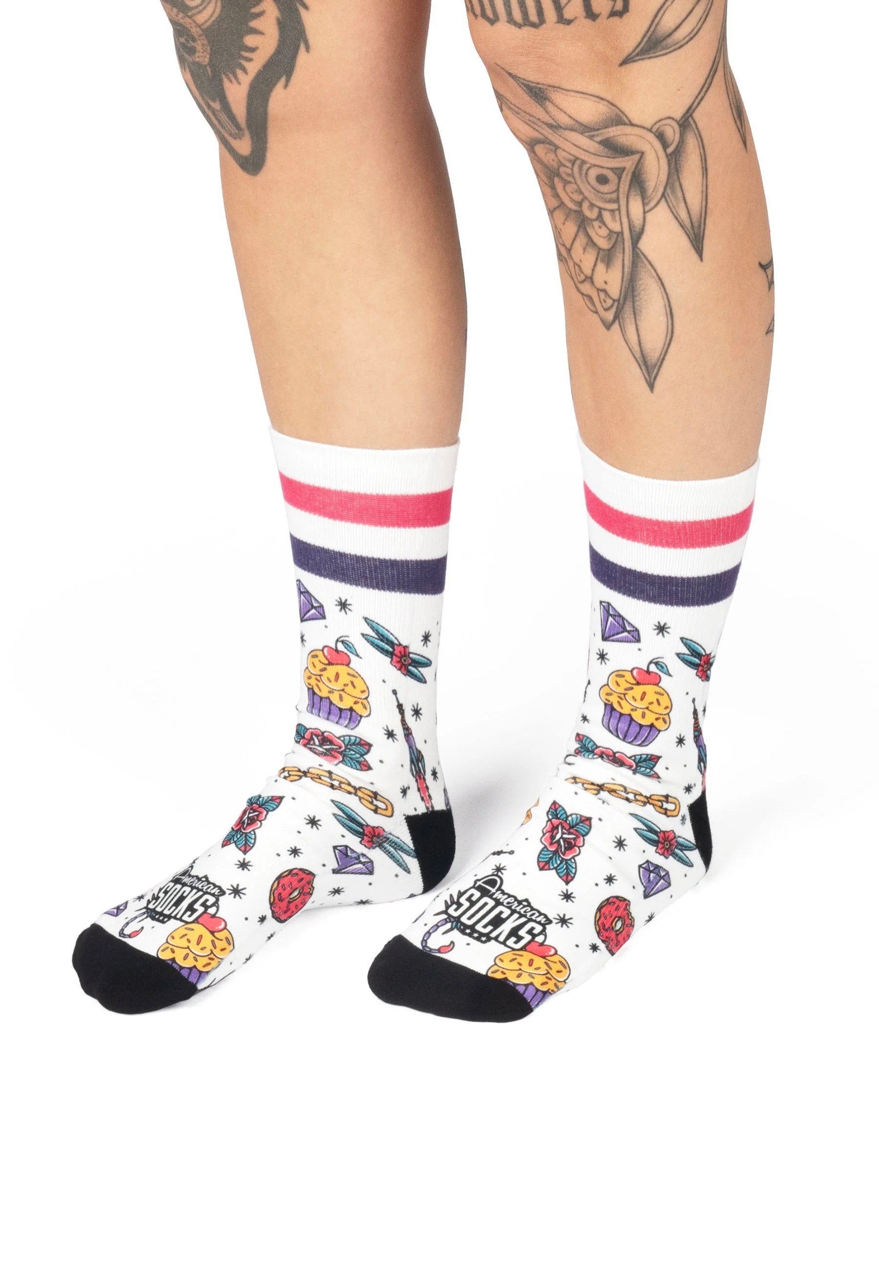 American Socks - Cupcake Mid High White - Socks