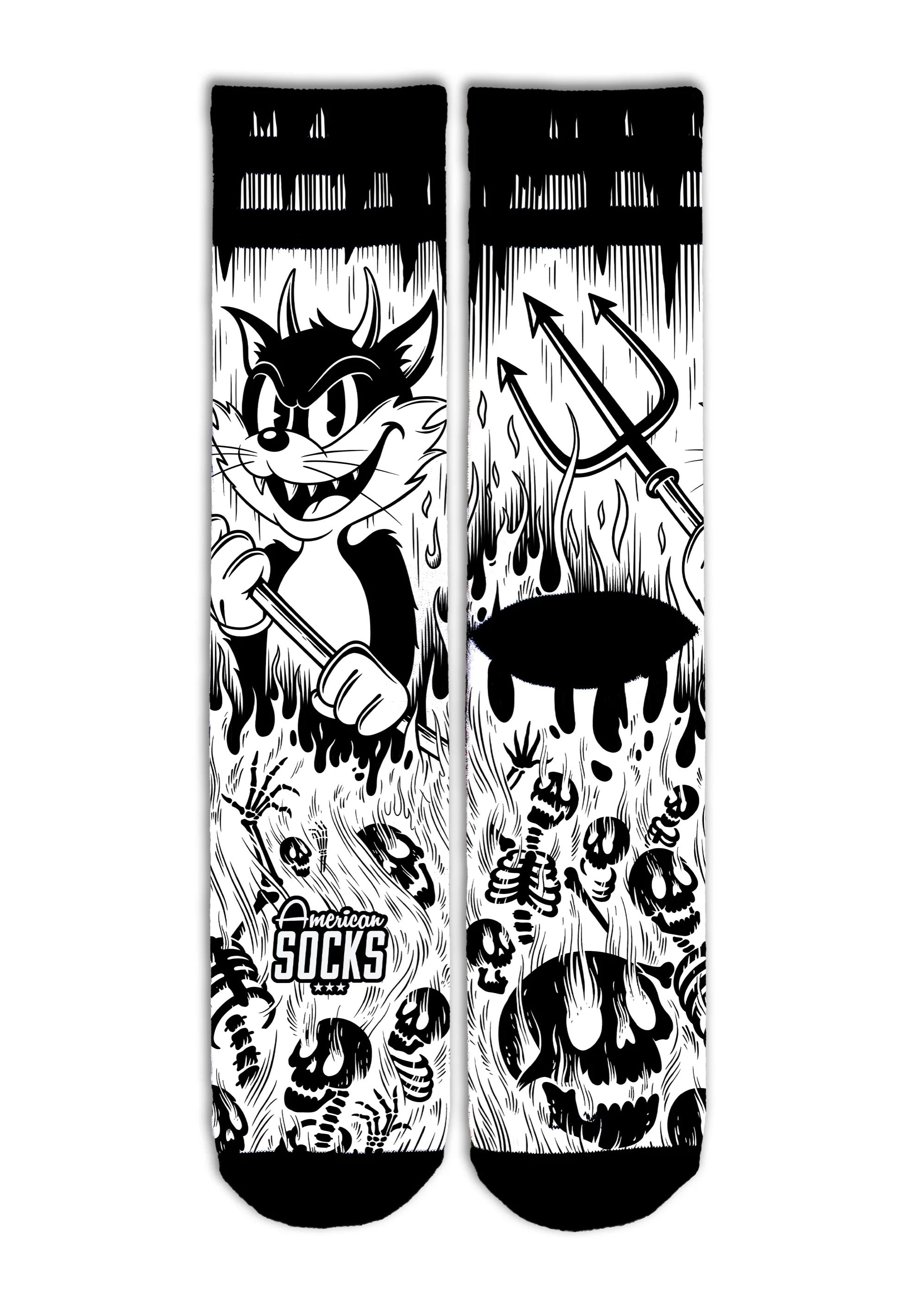 American Socks - Evil Cat Mid High  - Socks | Neutral-Image