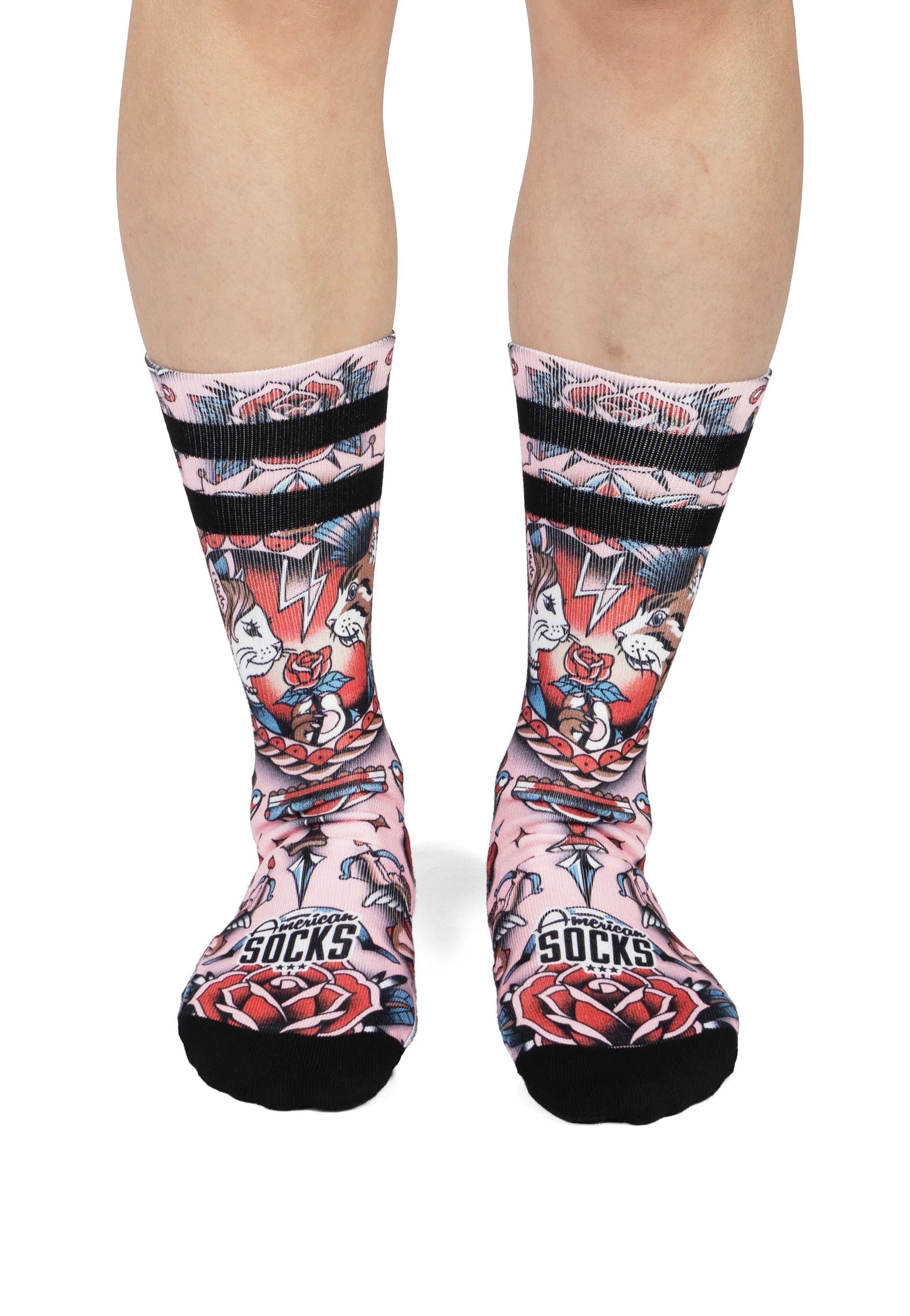 American Socks - Feline Hearts - Socks | Neutral-Image
