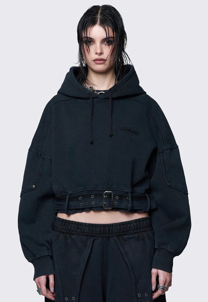 Minga London - Ash Wash Cropped - Hoodie | Nuclear Blast