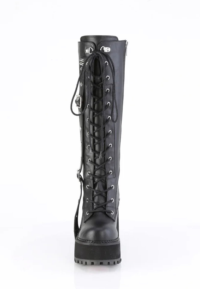 DemoniaCult ASSAULT-218 Lace-Up Black Zapatos para chica
