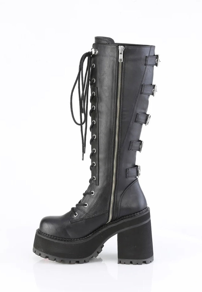 DemoniaCult ASSAULT-218 Lace-Up Black Zapatos para chica