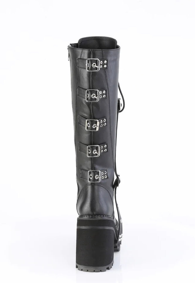 DemoniaCult ASSAULT-218 Lace-Up Black Zapatos para chica