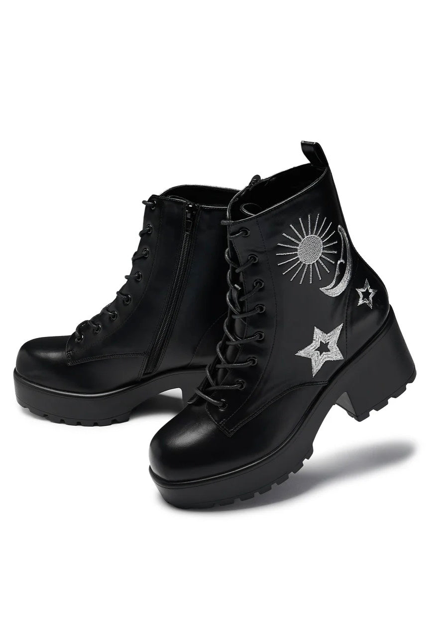 Koi Footwear - Astro Silver Star & Moon Chunky - Girl Shoes | Women-Image