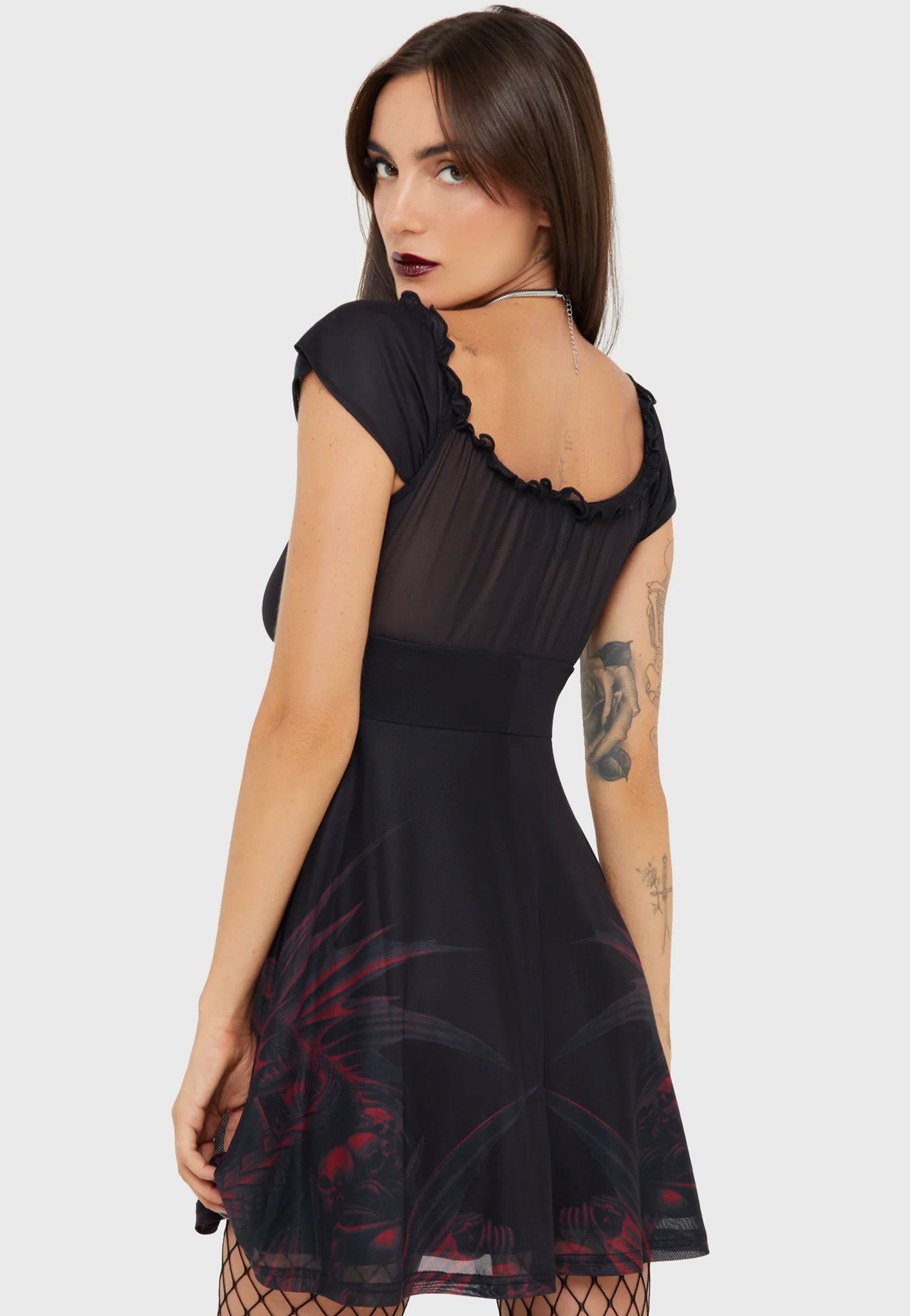 Killstar x Alchemy England - Atargatis Black/Red - Dress | Women-Image