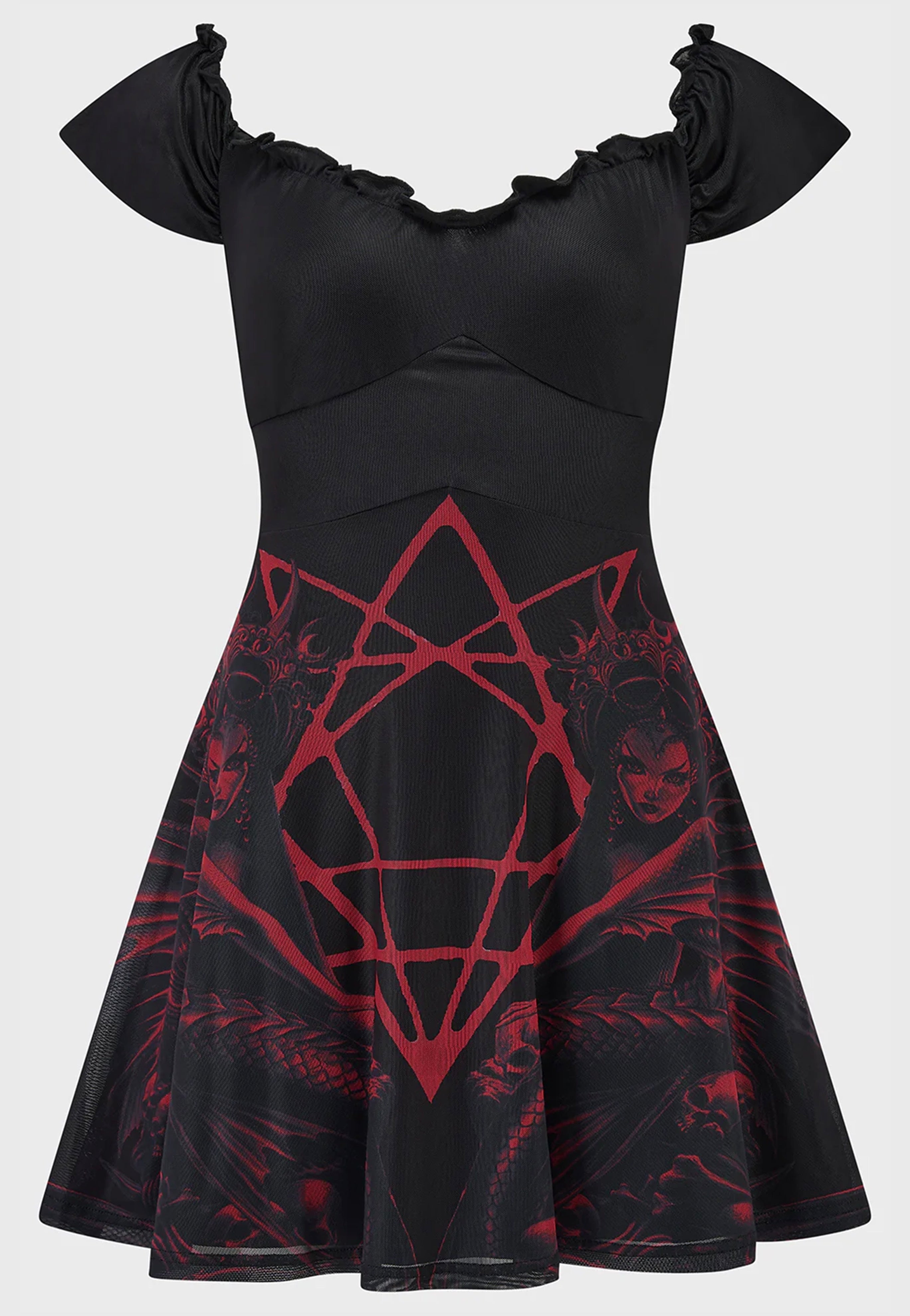 Killstar x Alchemy England - Atargatis Black/Red - Dress | Women-Image