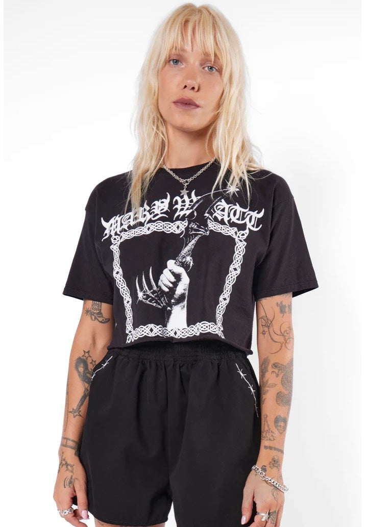 Mary Wyatt - Athame Cropped Cut-Off Tee Black - T-Shirt | Women-Image