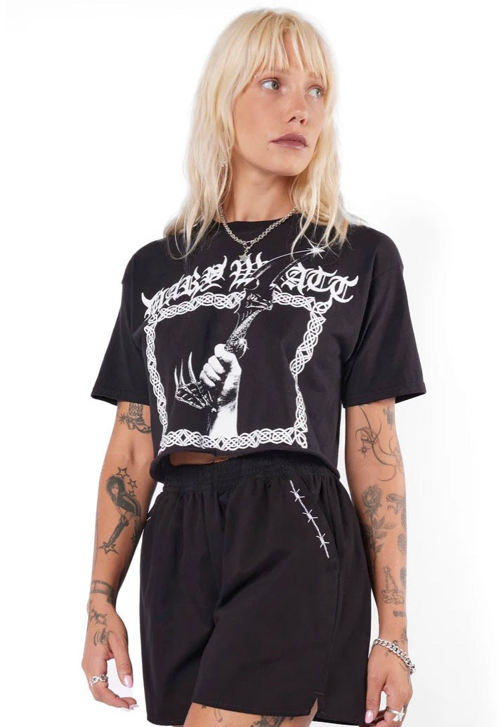 Mary Wyatt - Athame Cropped Cut-Off Tee Black - T-Shirt | Women-Image