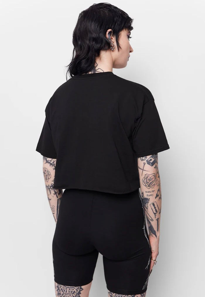 Mary Wyatt - Athame Cropped Cut-Off Tee Black - T-Shirt | Women-Image