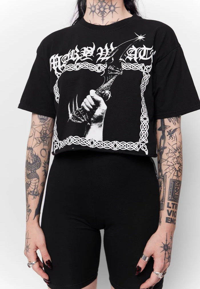 Mary Wyatt - Athame Cropped Cut-Off Tee Black - T-Shirt | Women-Image