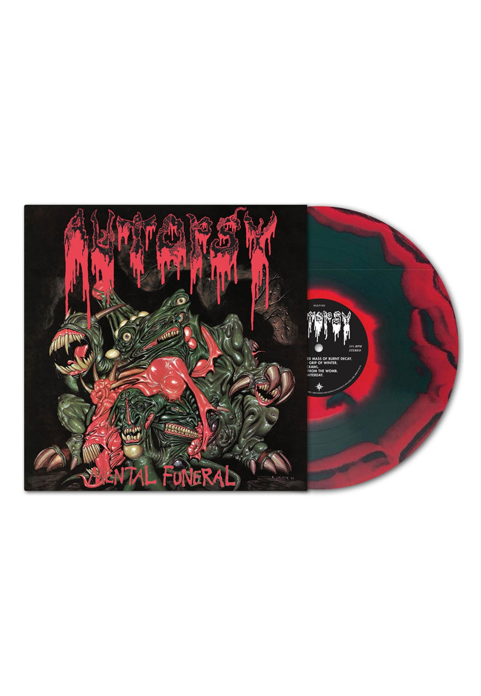 Autopsy Mental Funeral (35th Anniversary) Ltd. Red w/ Green Ink Spot Colored Vinyl