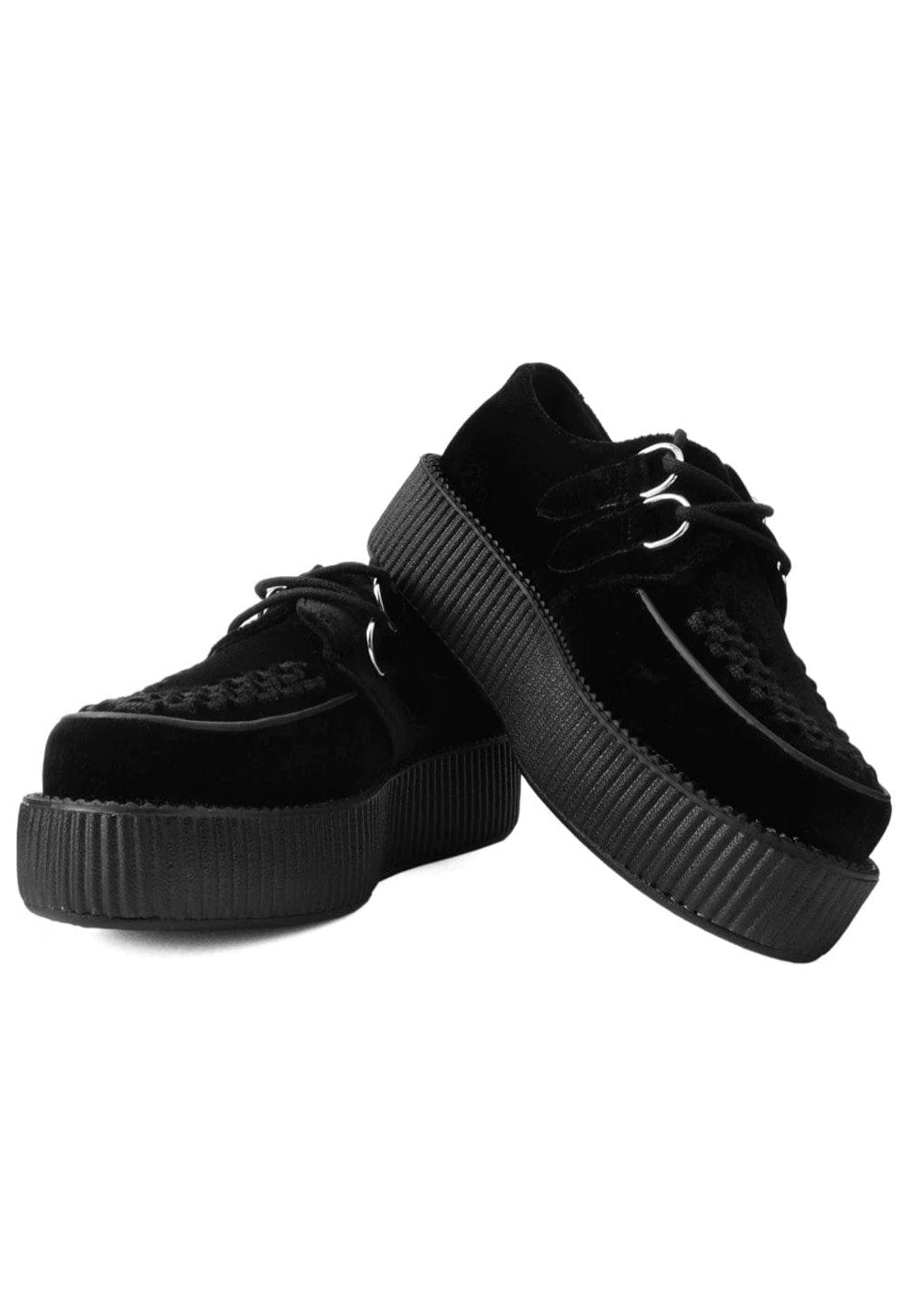 T.U.K. - Viva Mondo Creeper Black Velvet - Girl Shoes