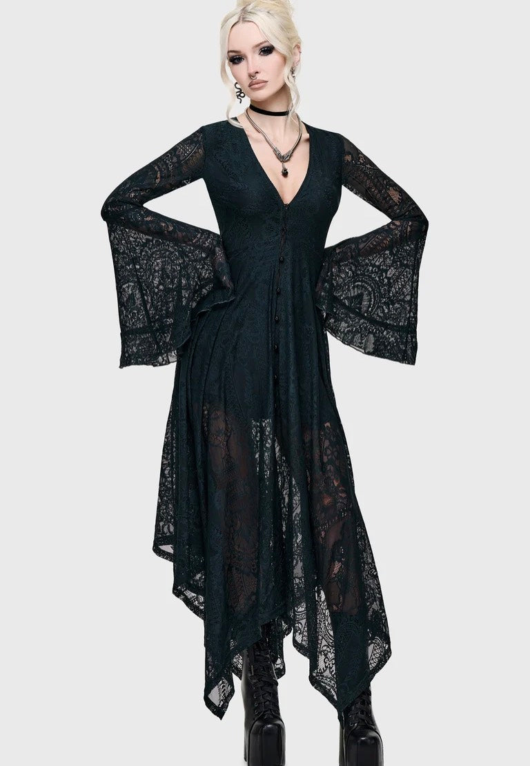 Killstar Bella's Curse Midi Green Vestido